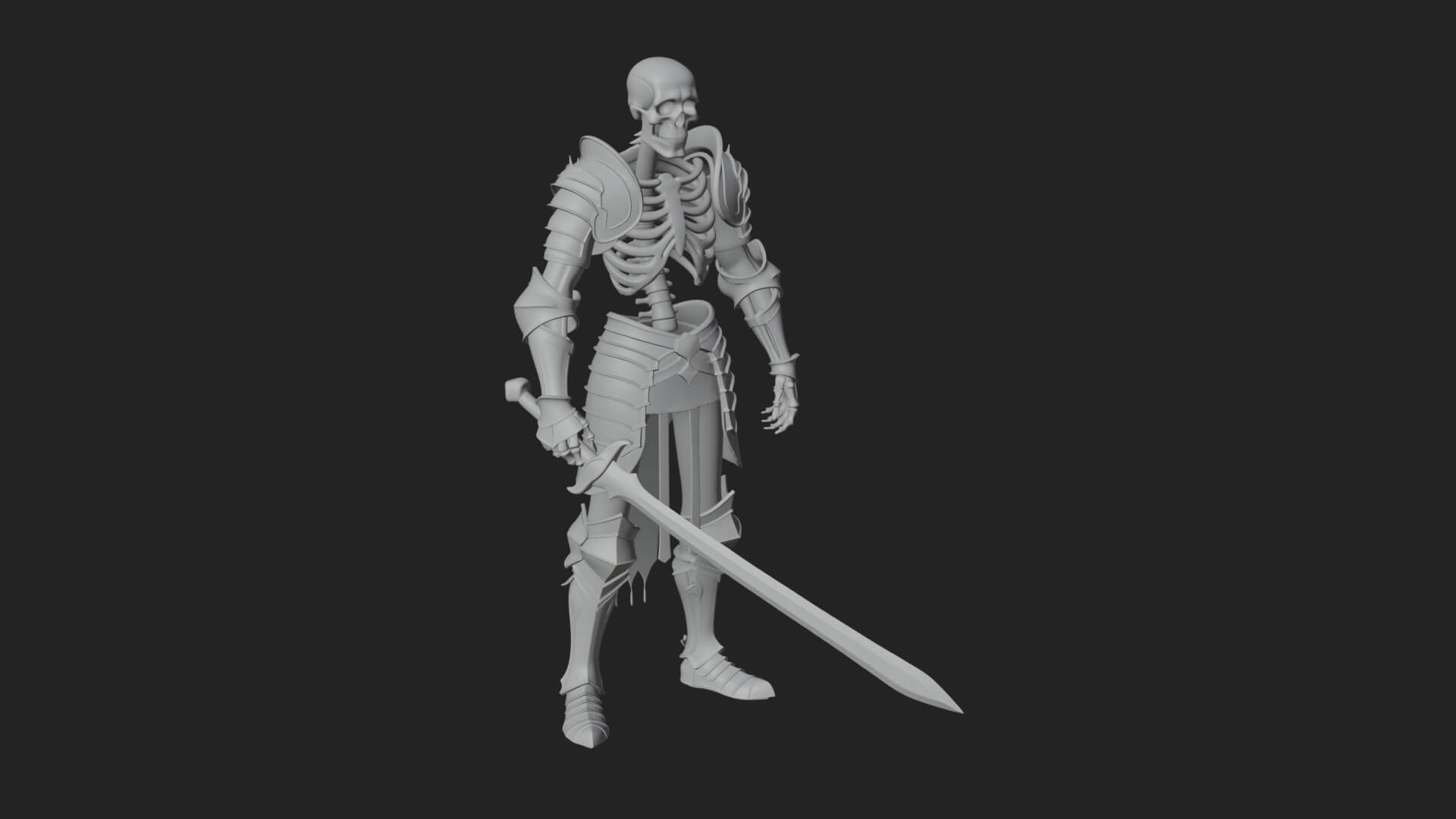 Skeleton Knight Statue Design 4 3D Print Model 3D Model