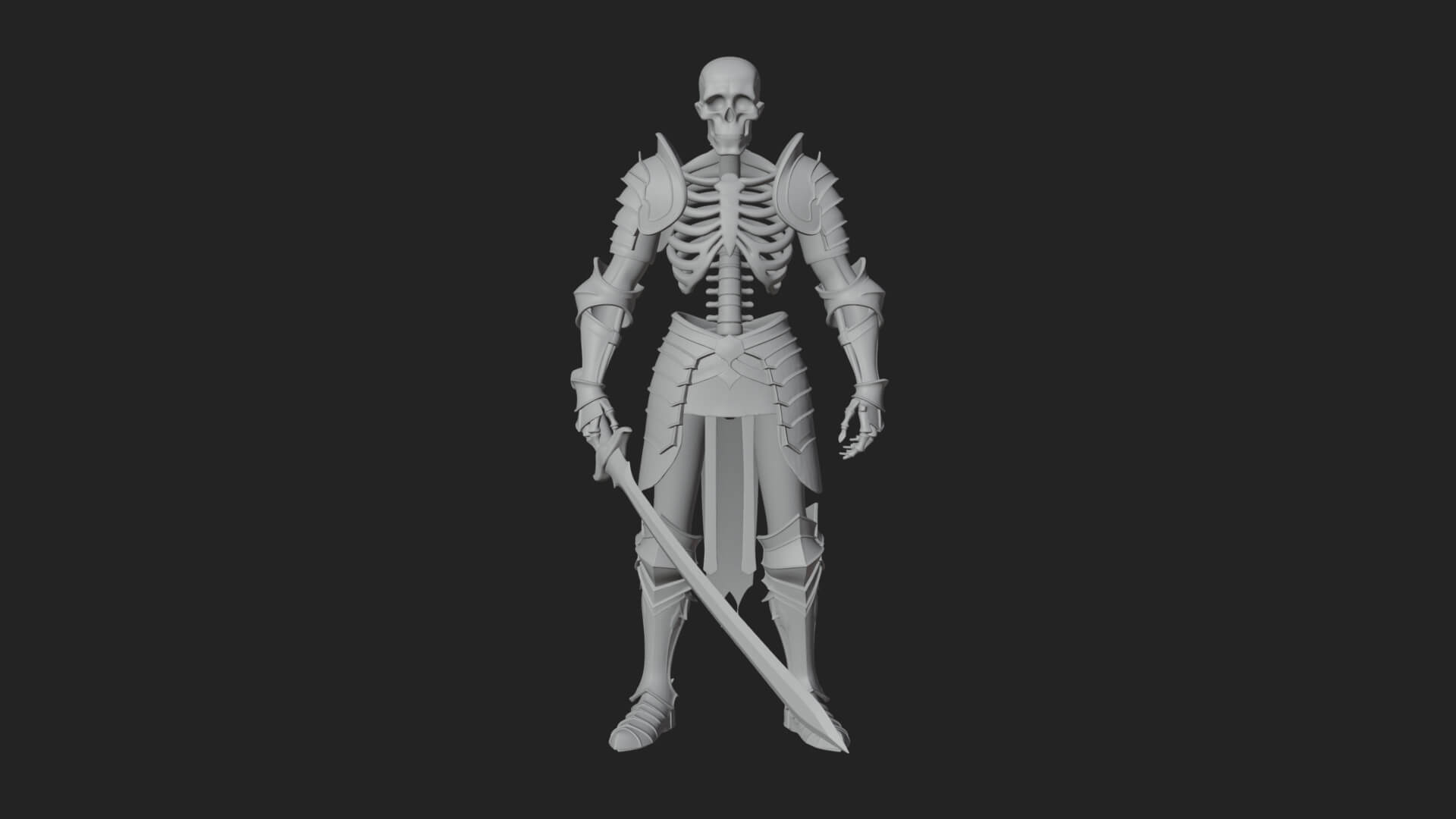 Skeleton Knight Statue Design 4 3D Print Model 3D Model