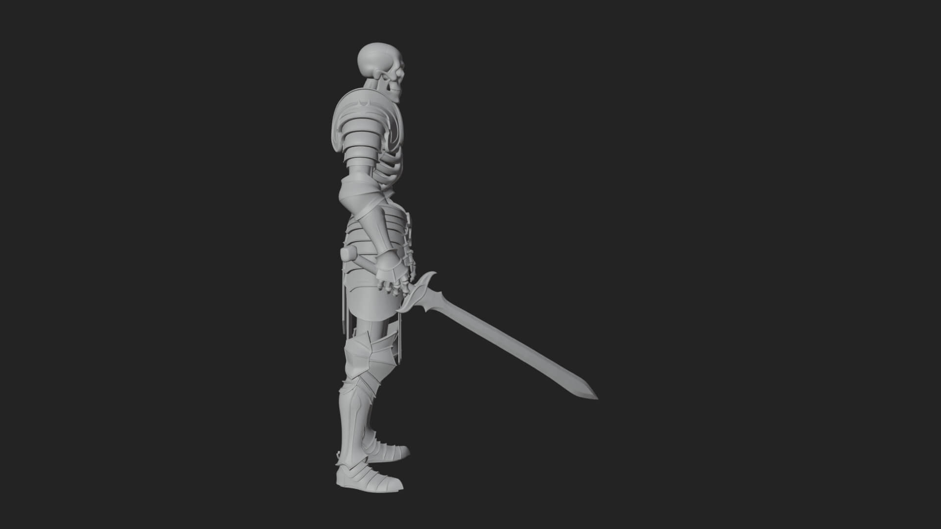 Skeleton Knight Statue Design 4 3D Print Model 3D Model