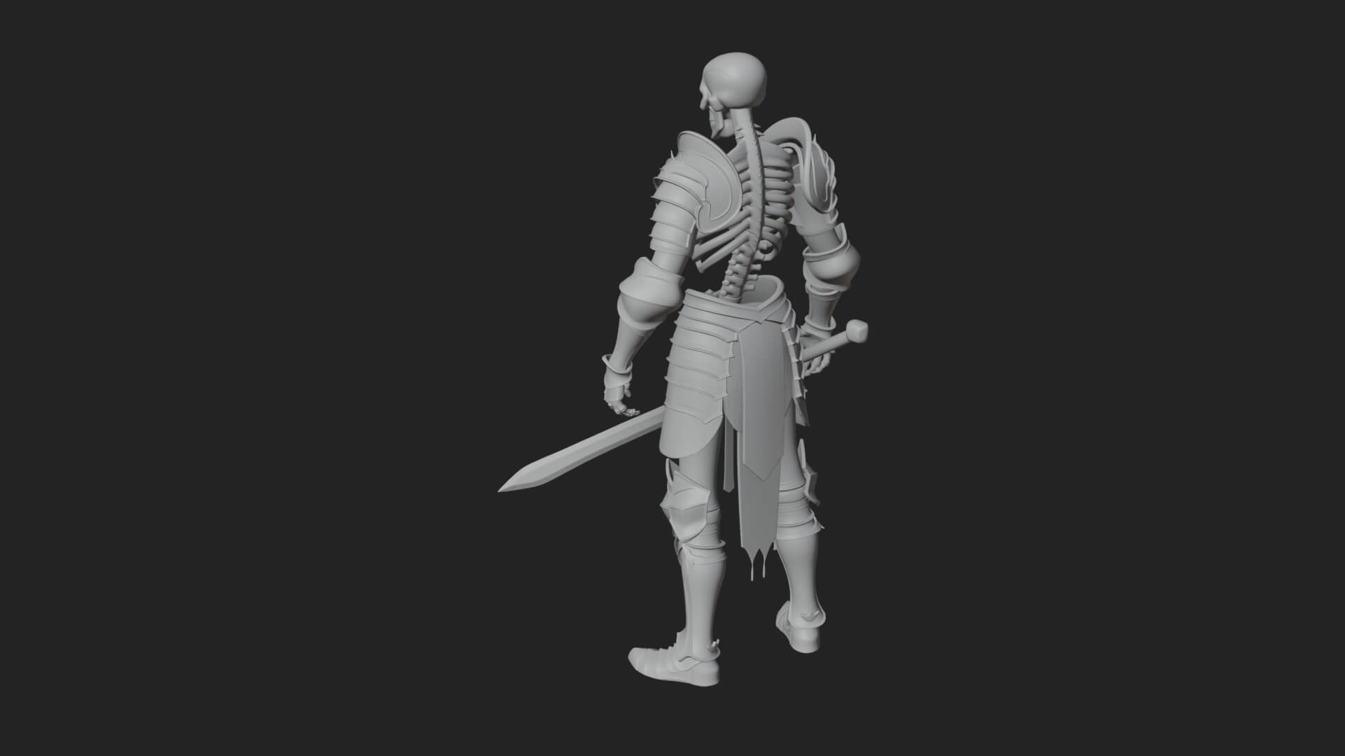 Skeleton Knight Statue Design 4 3D Print Model 3D Model