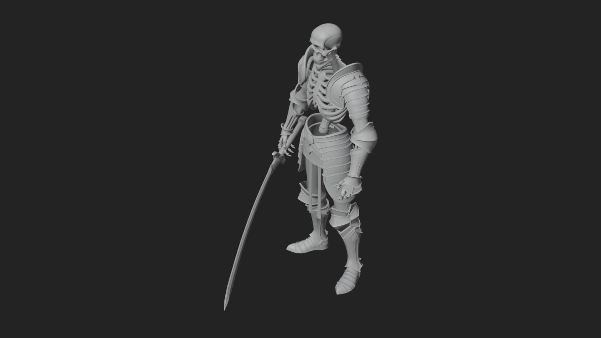 Skeleton Knight Statue Design 4 3D Print Model 3D Model