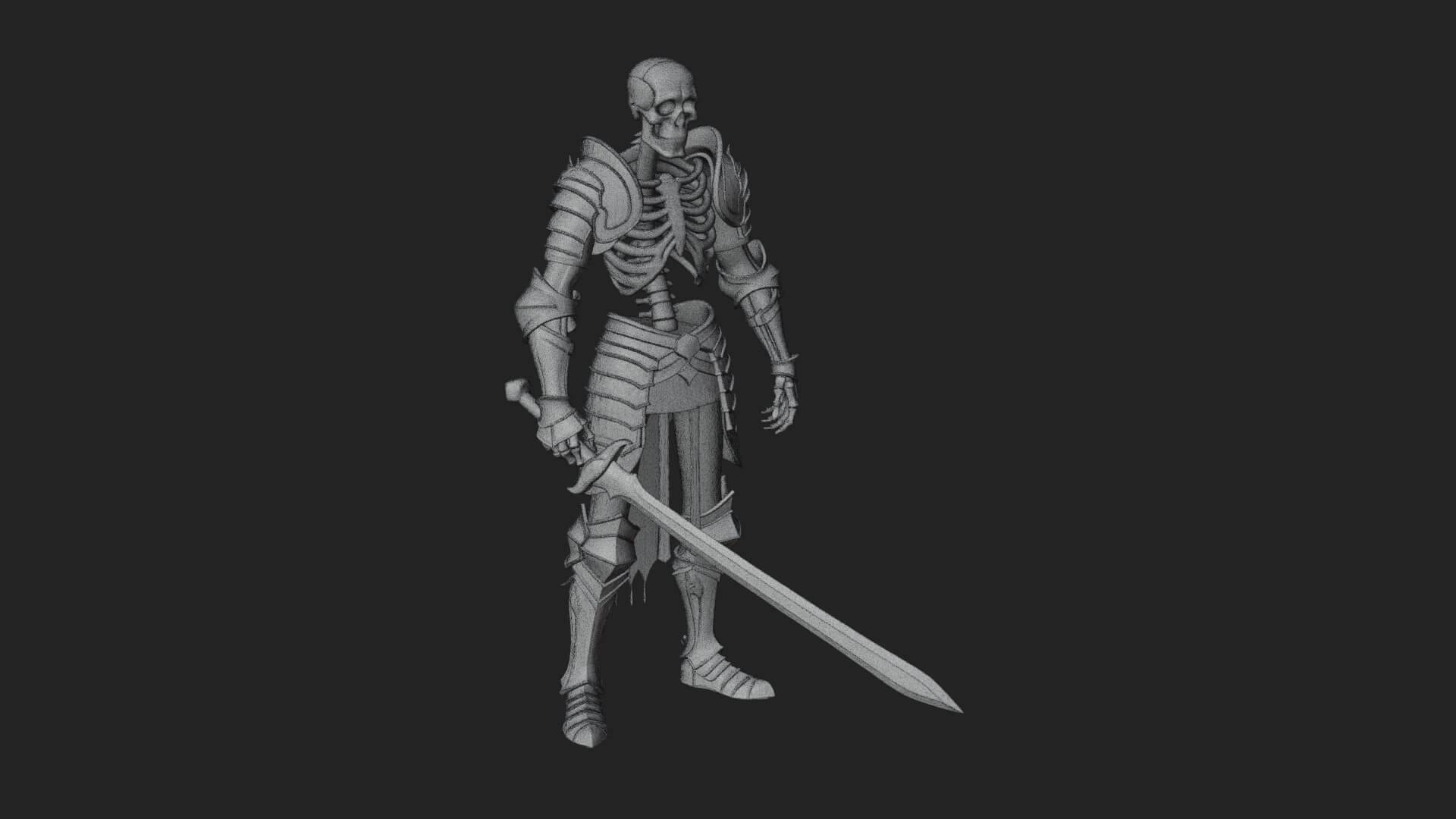 Skeleton Knight Statue Design 4 3D Print Model 3D Model