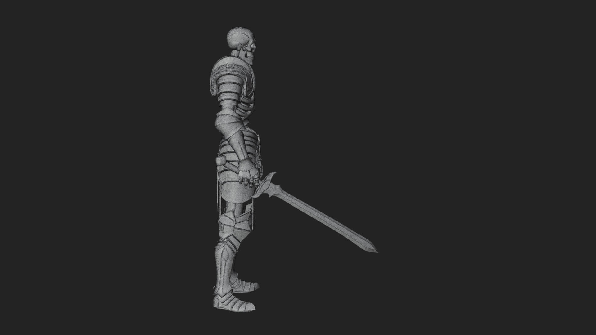 Skeleton Knight Statue Design 4 3D Print Model 3D Model