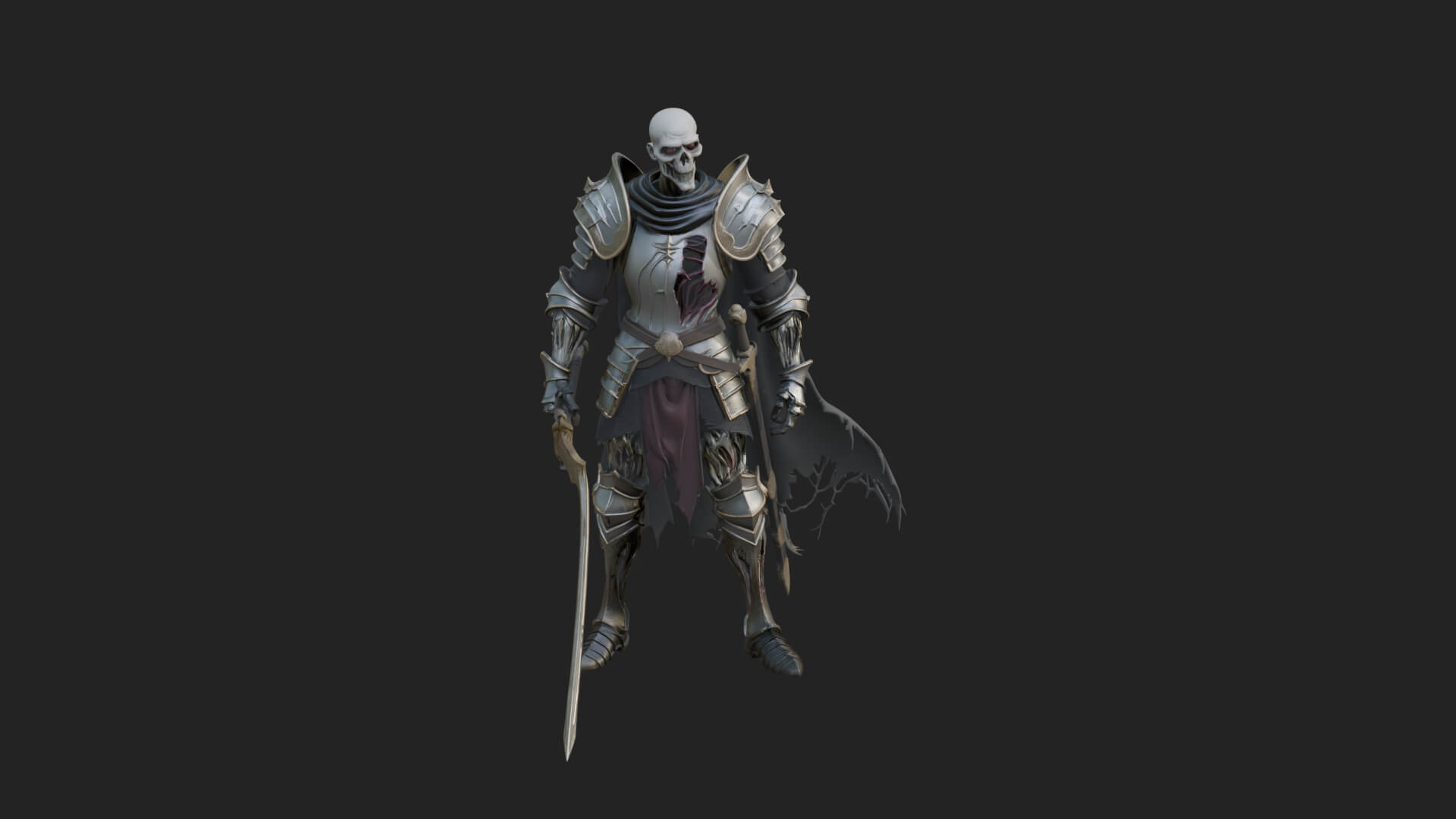 Skeleton Knight Statue Design 5 3D Print Model 3D Model