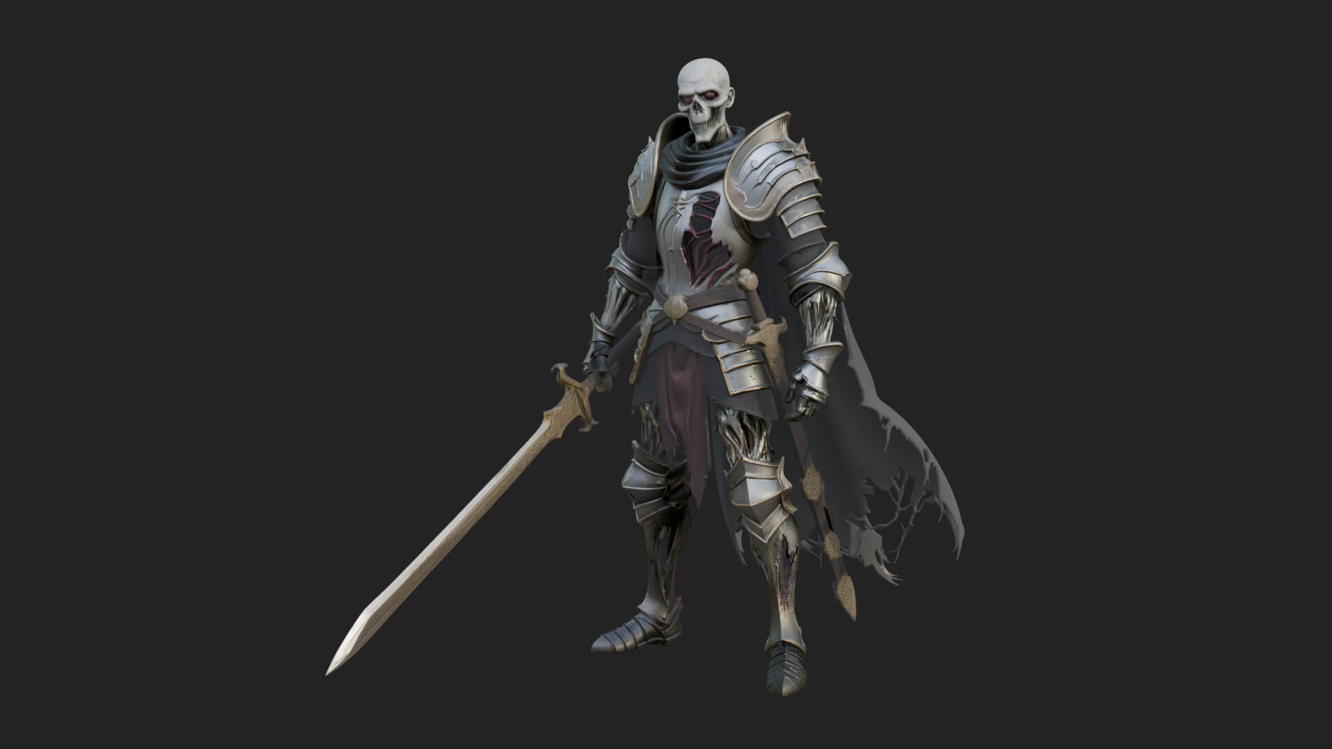 Skeleton Knight Statue Design 5 3D Print Model 3D Model