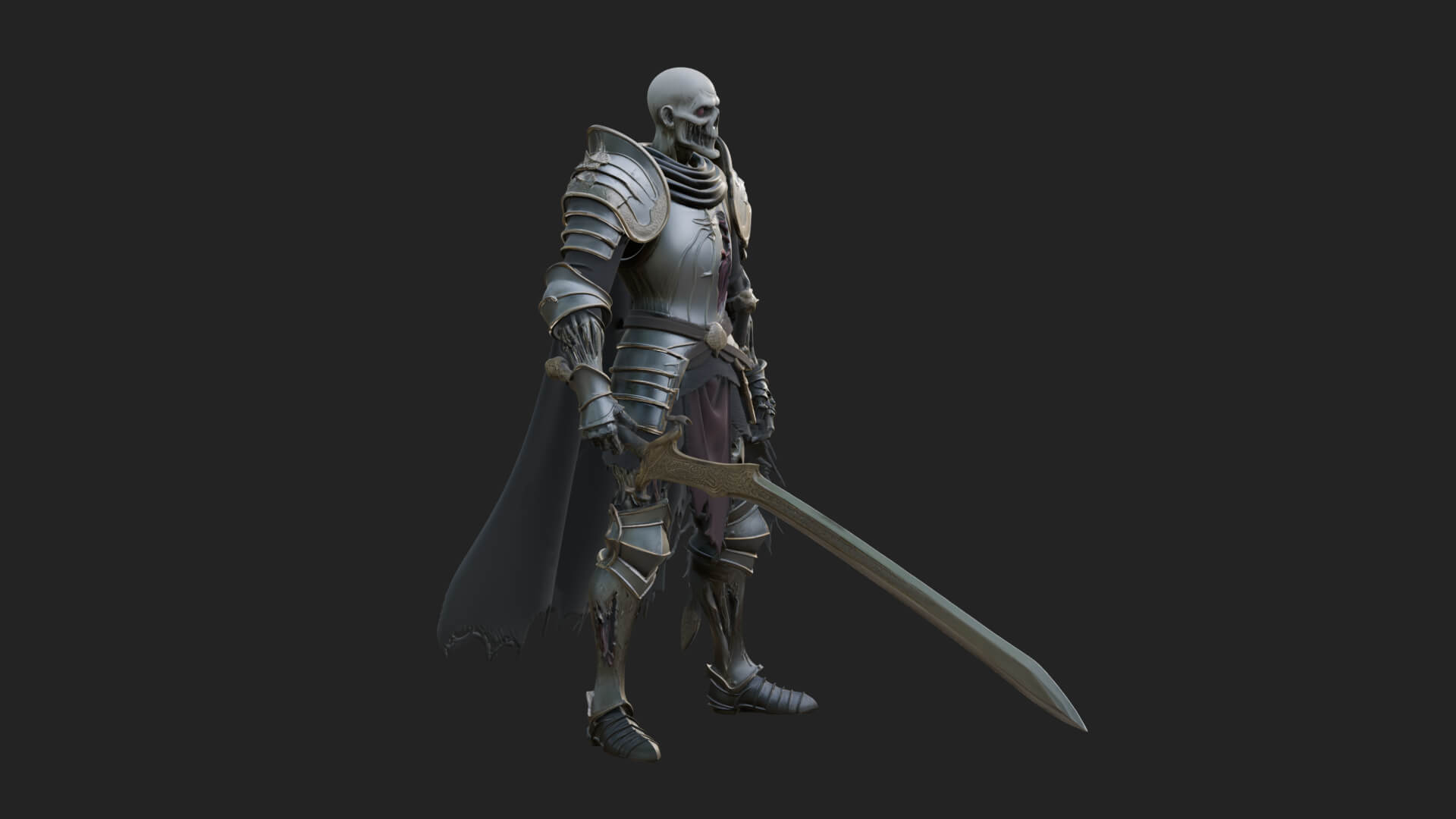 Skeleton Knight Statue Design 5 3D Print Model 3D Model