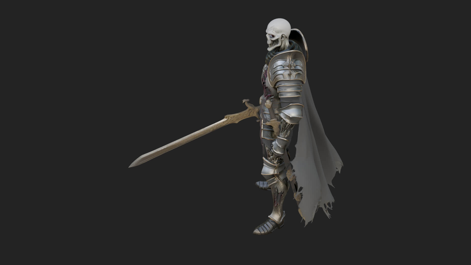 Skeleton Knight Statue Design 5 3D Print Model 3D Model