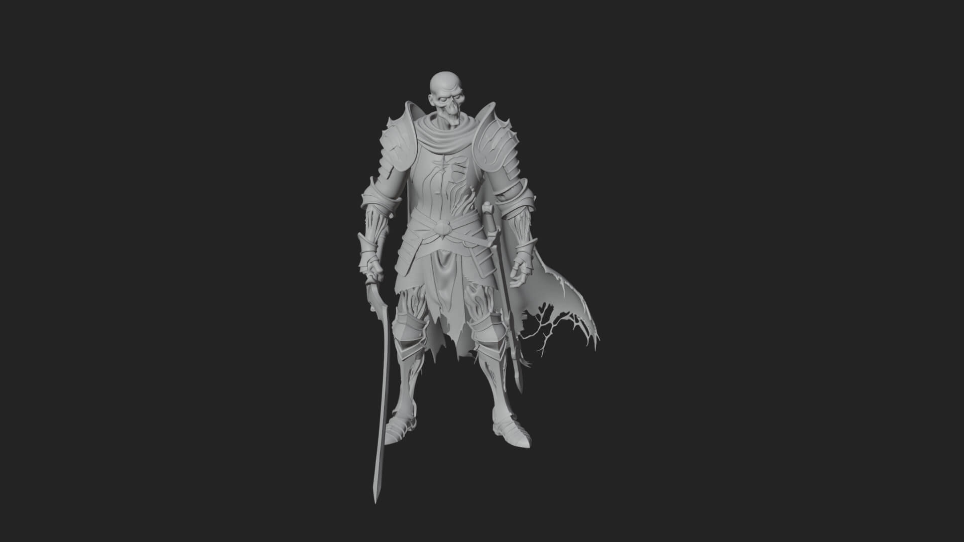 Skeleton Knight Statue Design 5 3D Print Model 3D Model
