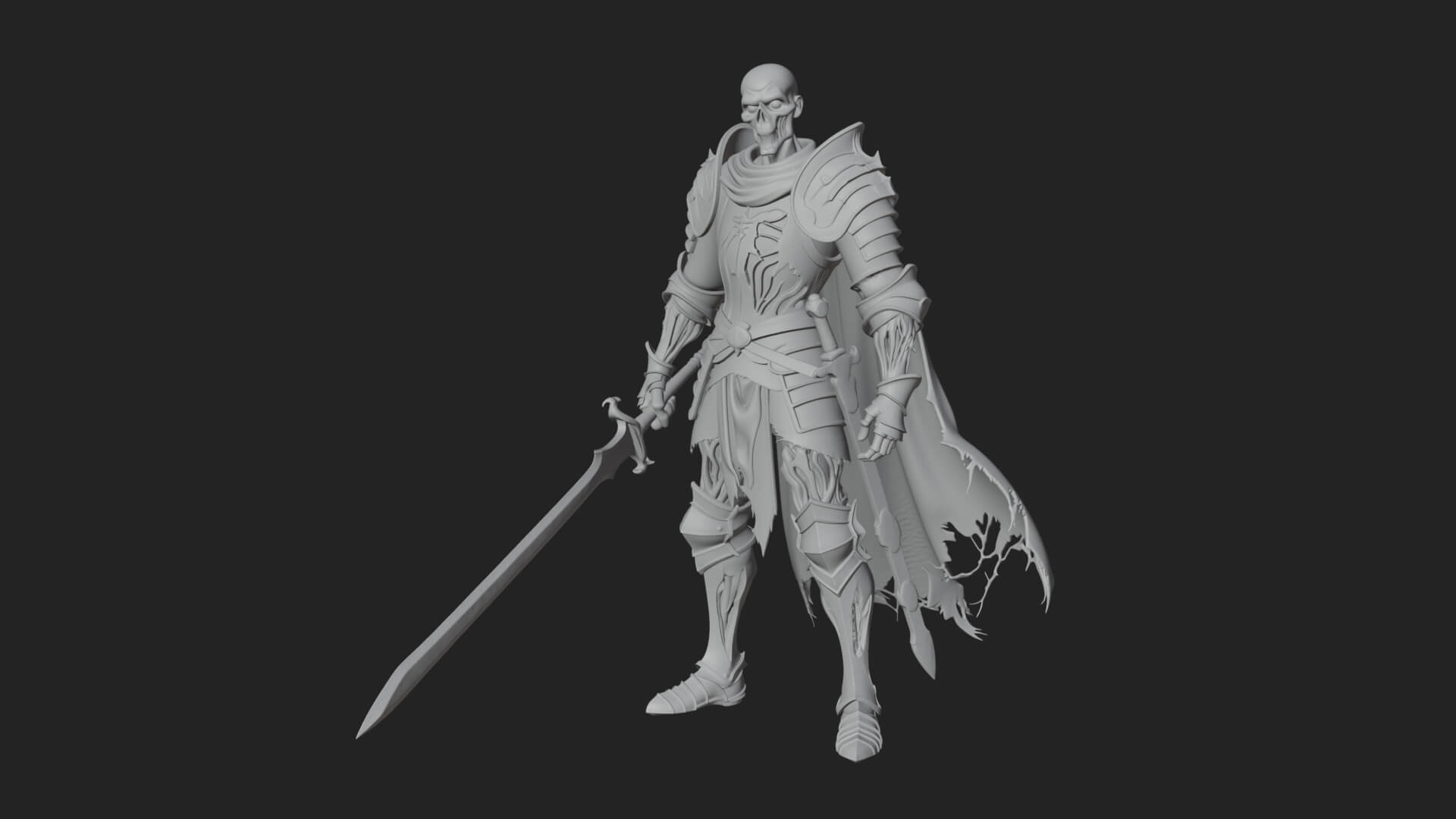 Skeleton Knight Statue Design 5 3D Print Model 3D Model