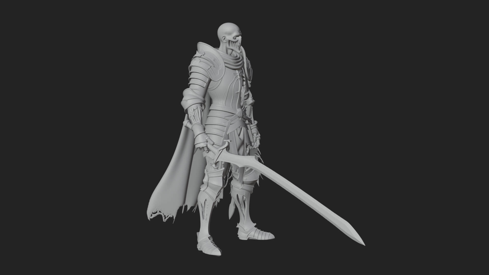 Skeleton Knight Statue Design 5 3D Print Model 3D Model