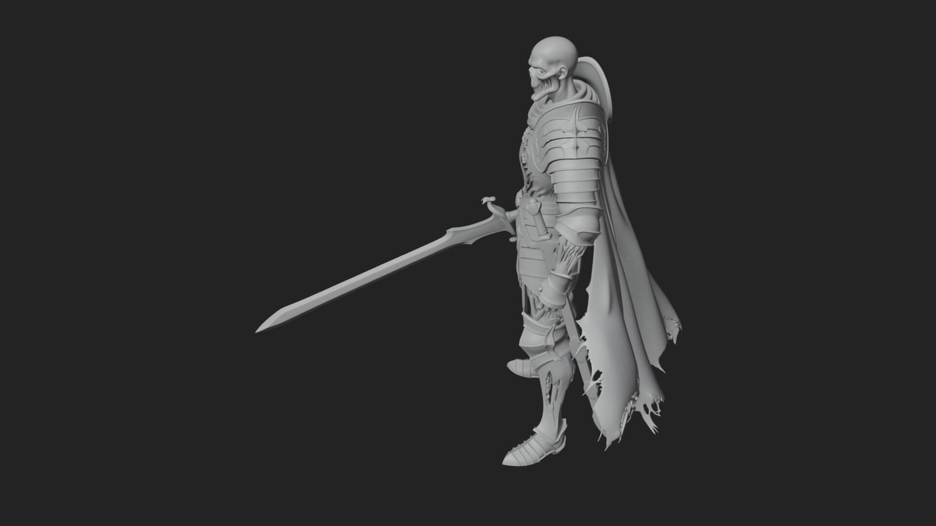 Skeleton Knight Statue Design 5 3D Print Model 3D Model