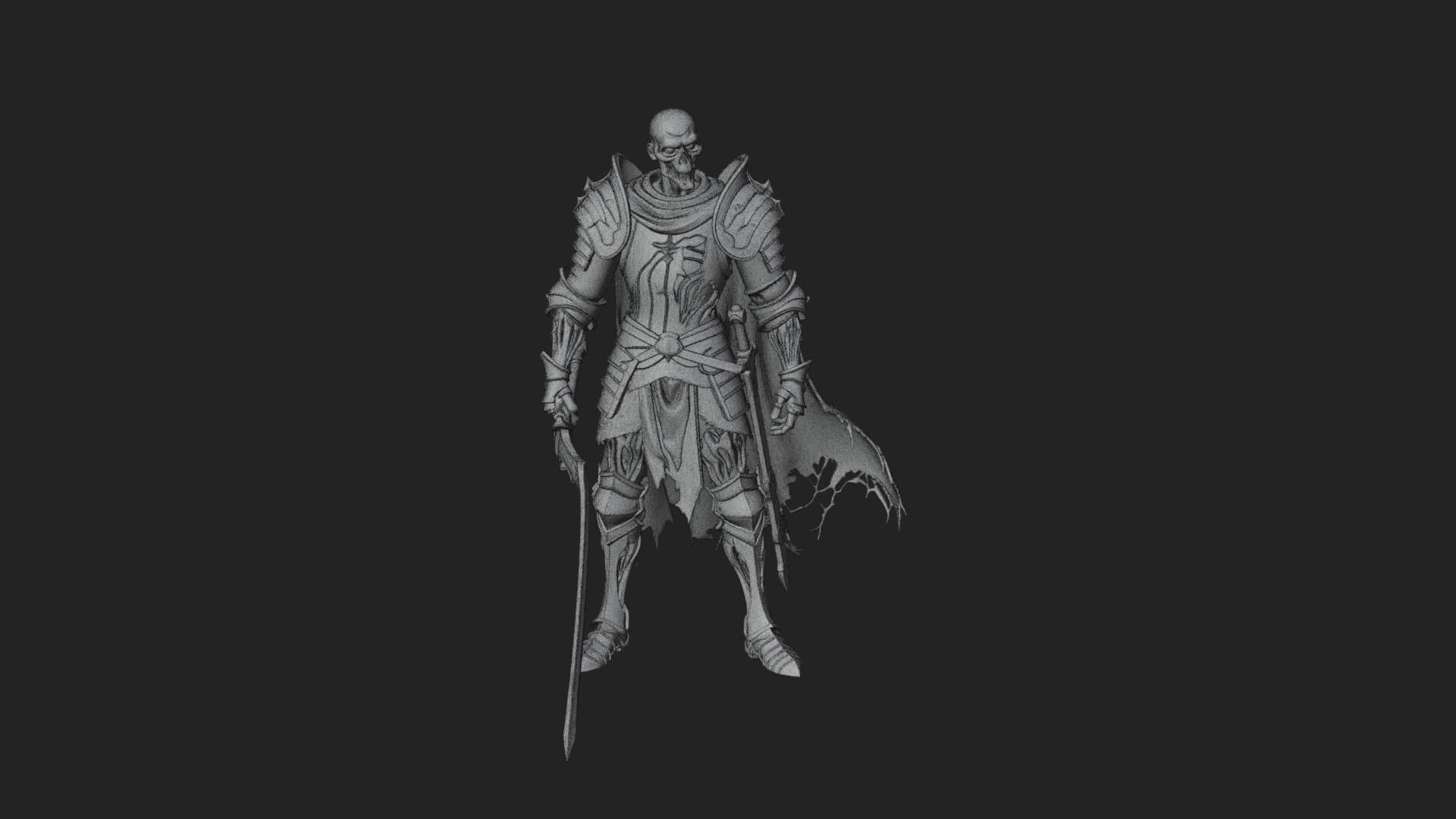 Skeleton Knight Statue Design 5 3D Print Model 3D Model