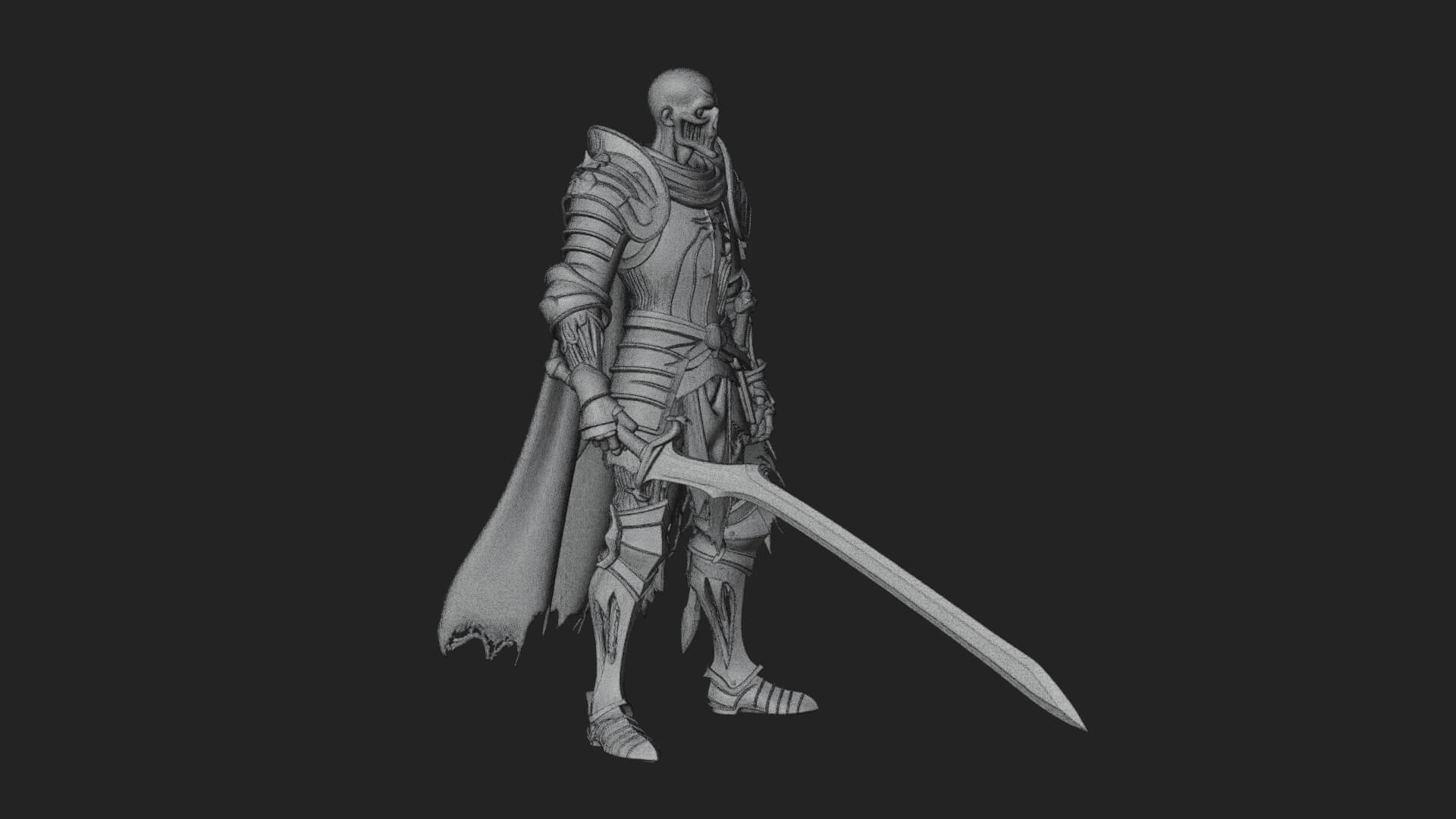 Skeleton Knight Statue Design 5 3D Print Model 3D Model