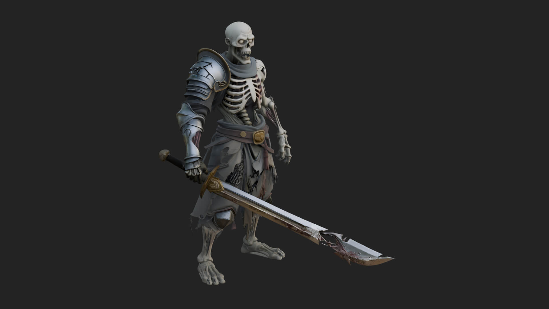 Skeleton Knight Statue Design 6 3D Print Model 3D Model
