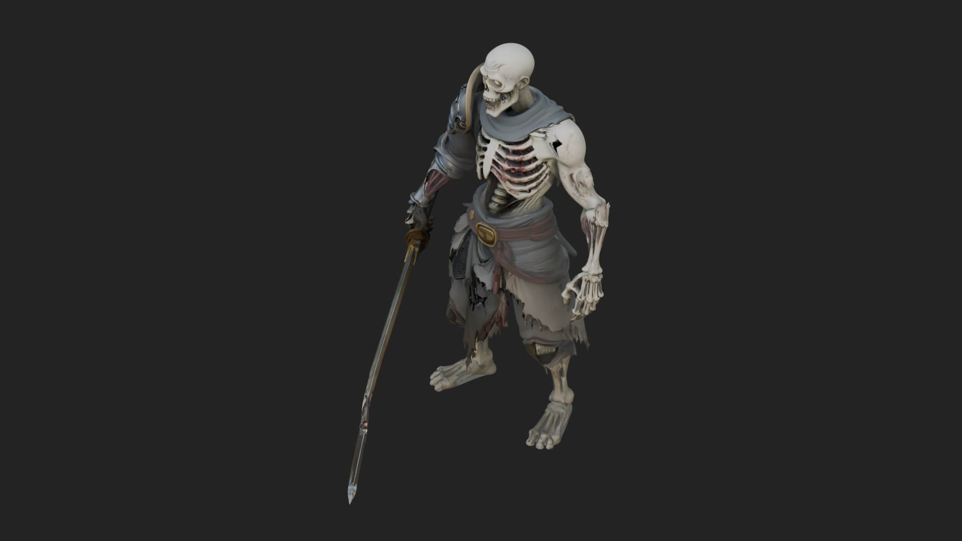 Skeleton Knight Statue Design 6 3D Print Model 3D Model
