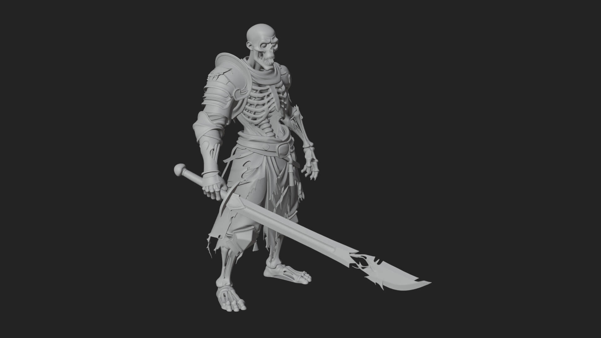 Skeleton Knight Statue Design 6 3D Print Model 3D Model