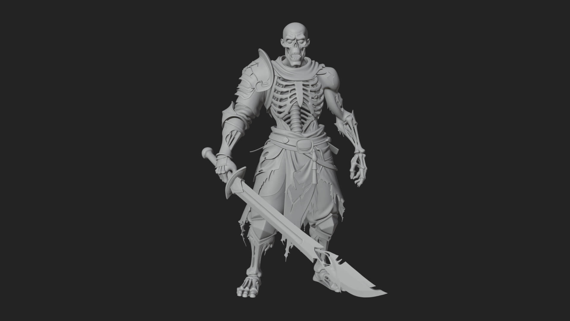 Skeleton Knight Statue Design 6 3D Print Model 3D Model