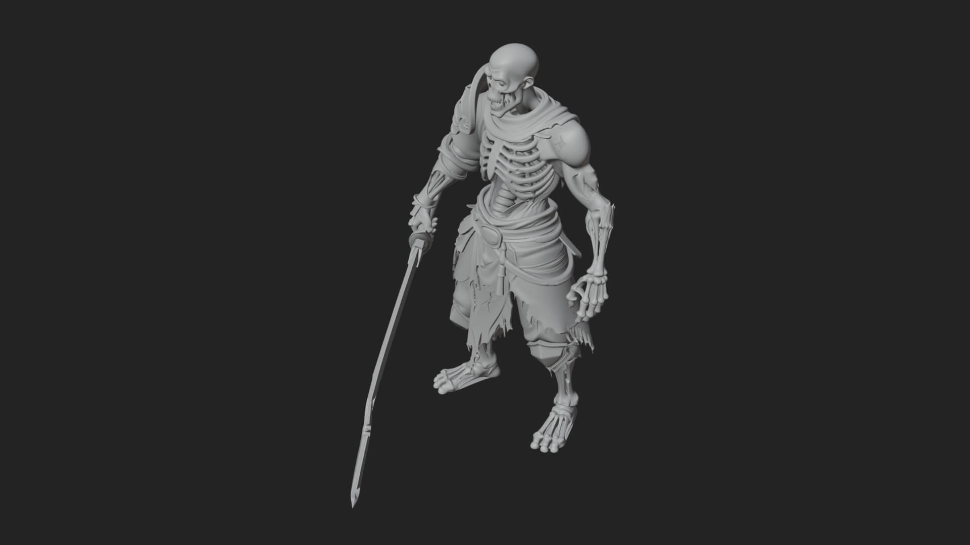 Skeleton Knight Statue Design 6 3D Print Model 3D Model