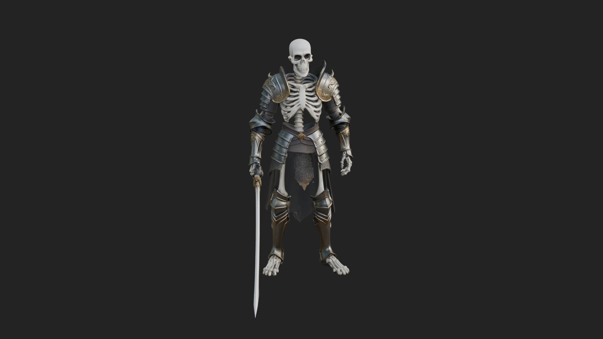 Skeleton Knight Statue Design 7 3D Print Model 3D Model