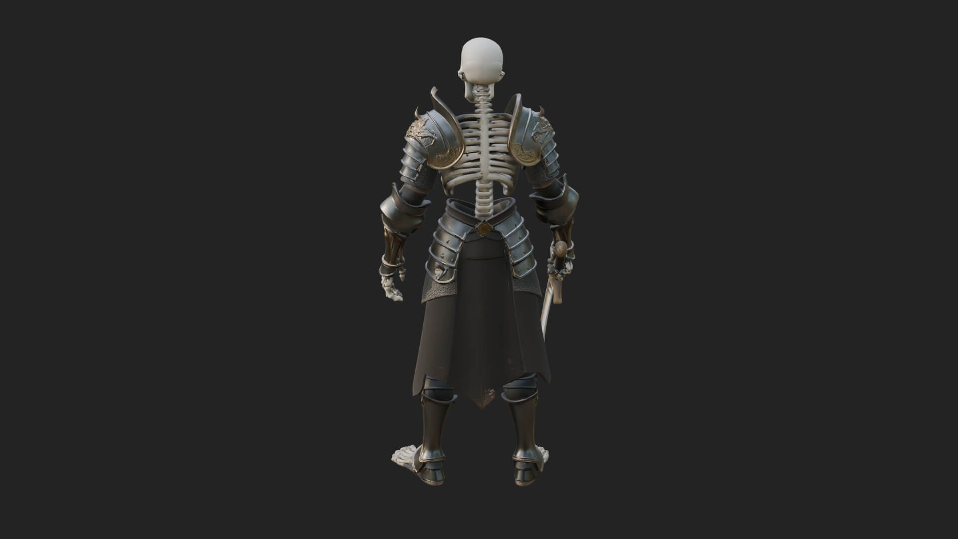 Skeleton Knight Statue Design 7 3D Print Model 3D Model