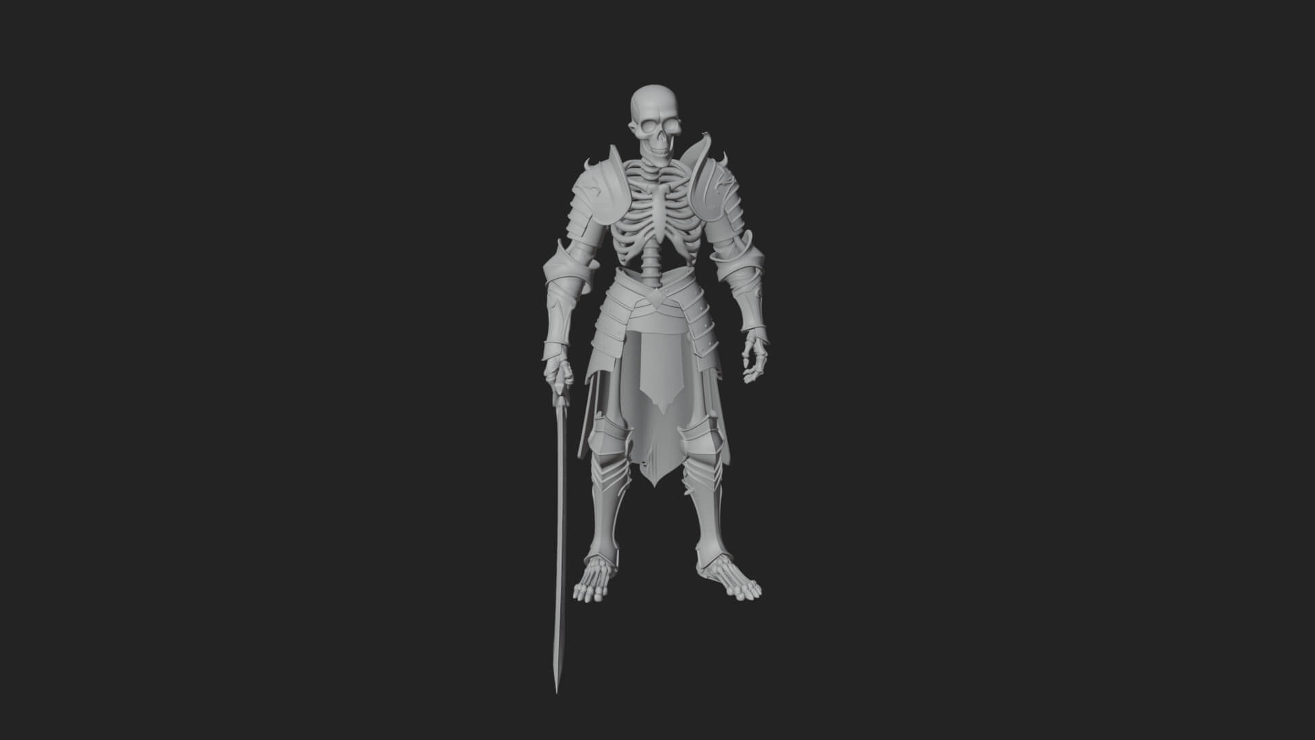 Skeleton Knight Statue Design 7 3D Print Model 3D Model