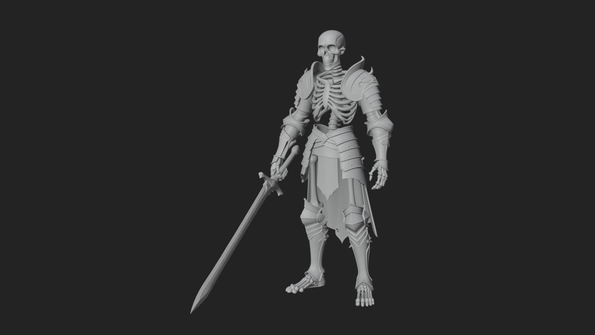 Skeleton Knight Statue Design 7 3D Print Model 3D Model