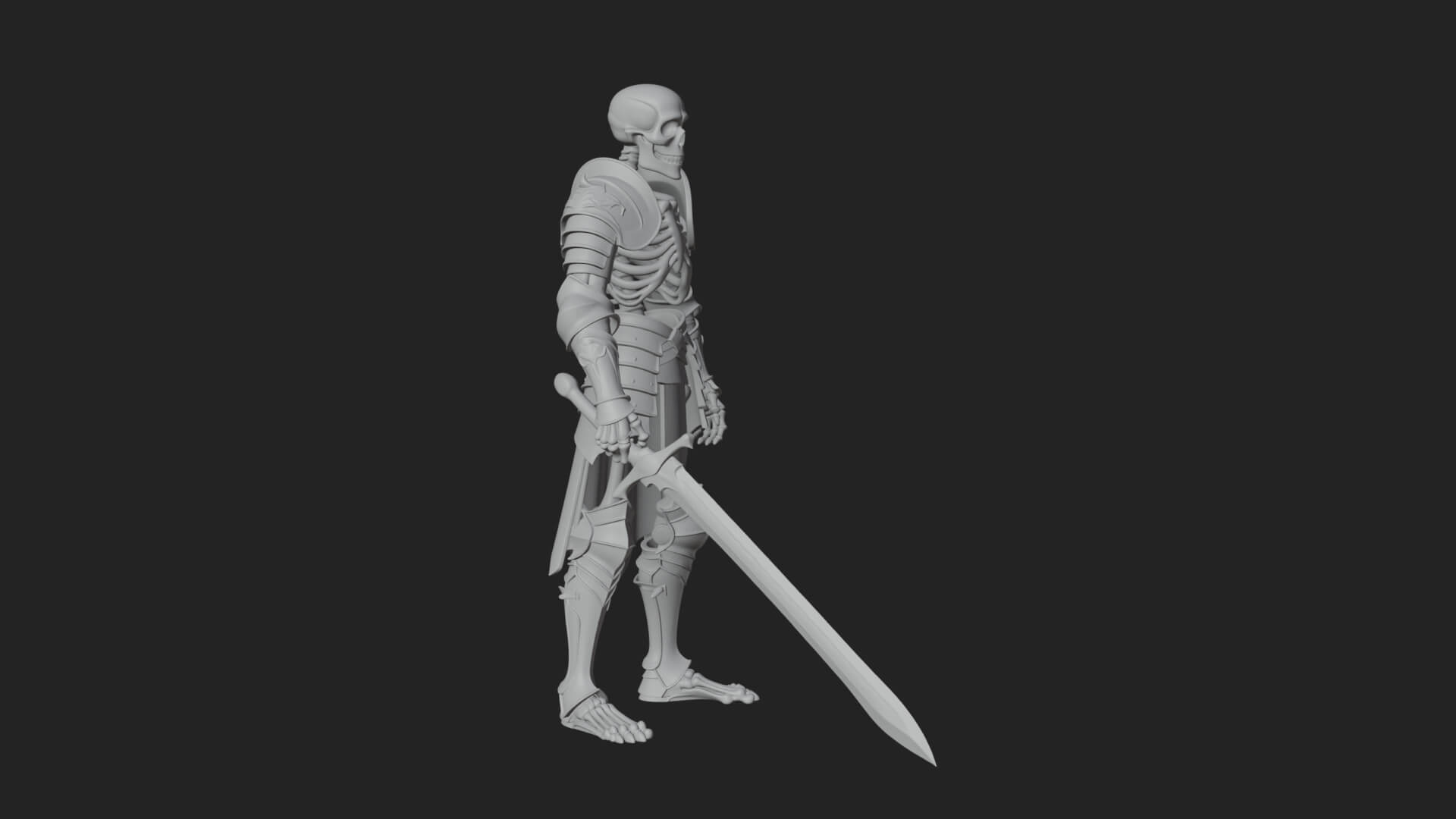 Skeleton Knight Statue Design 7 3D Print Model 3D Model