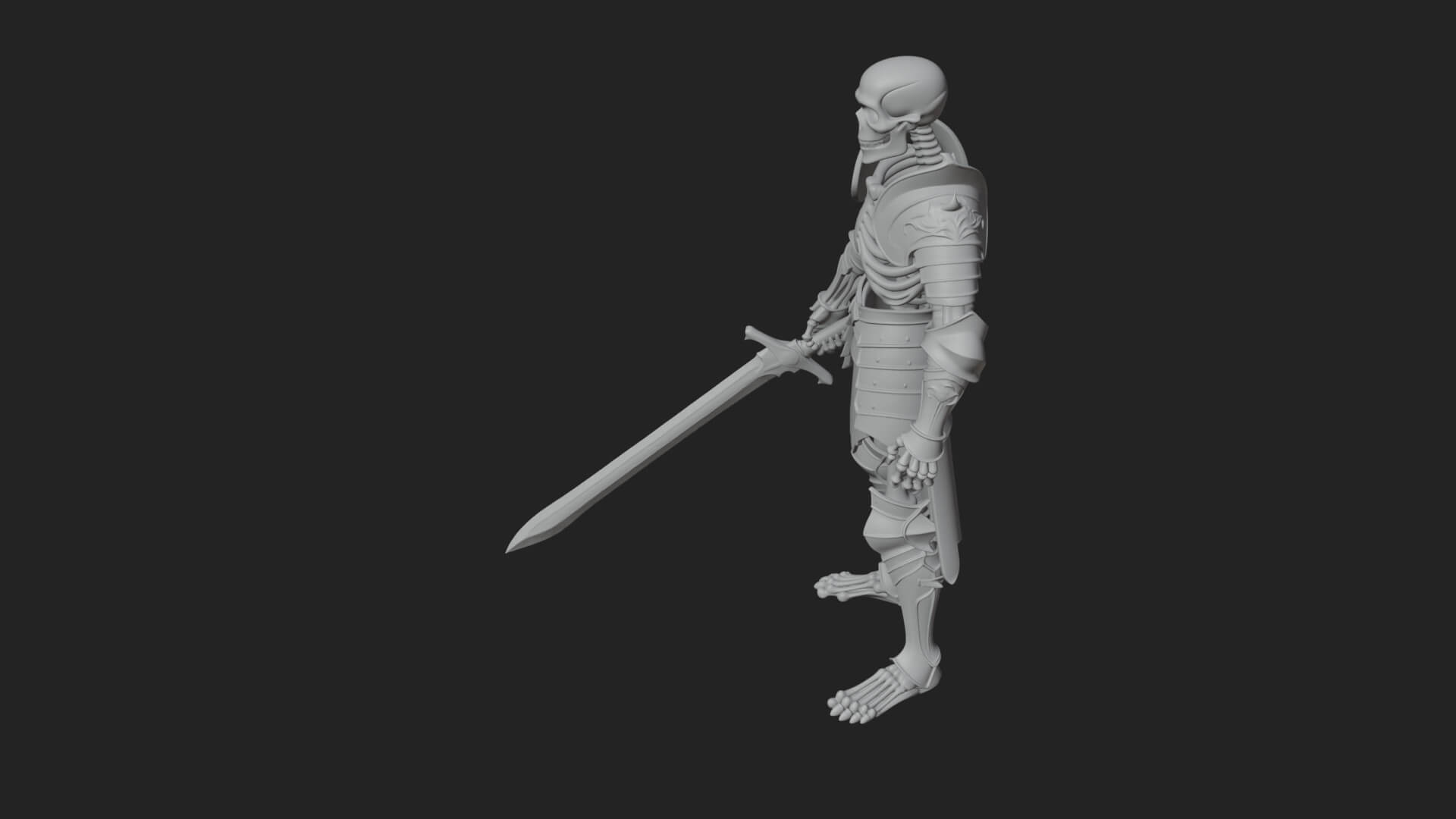Skeleton Knight Statue Design 7 3D Print Model 3D Model