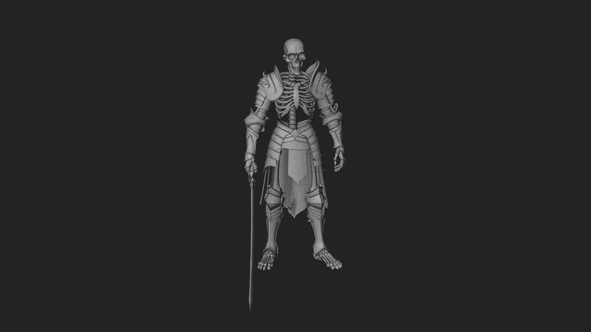 Skeleton Knight Statue Design 7 3D Print Model 3D Model