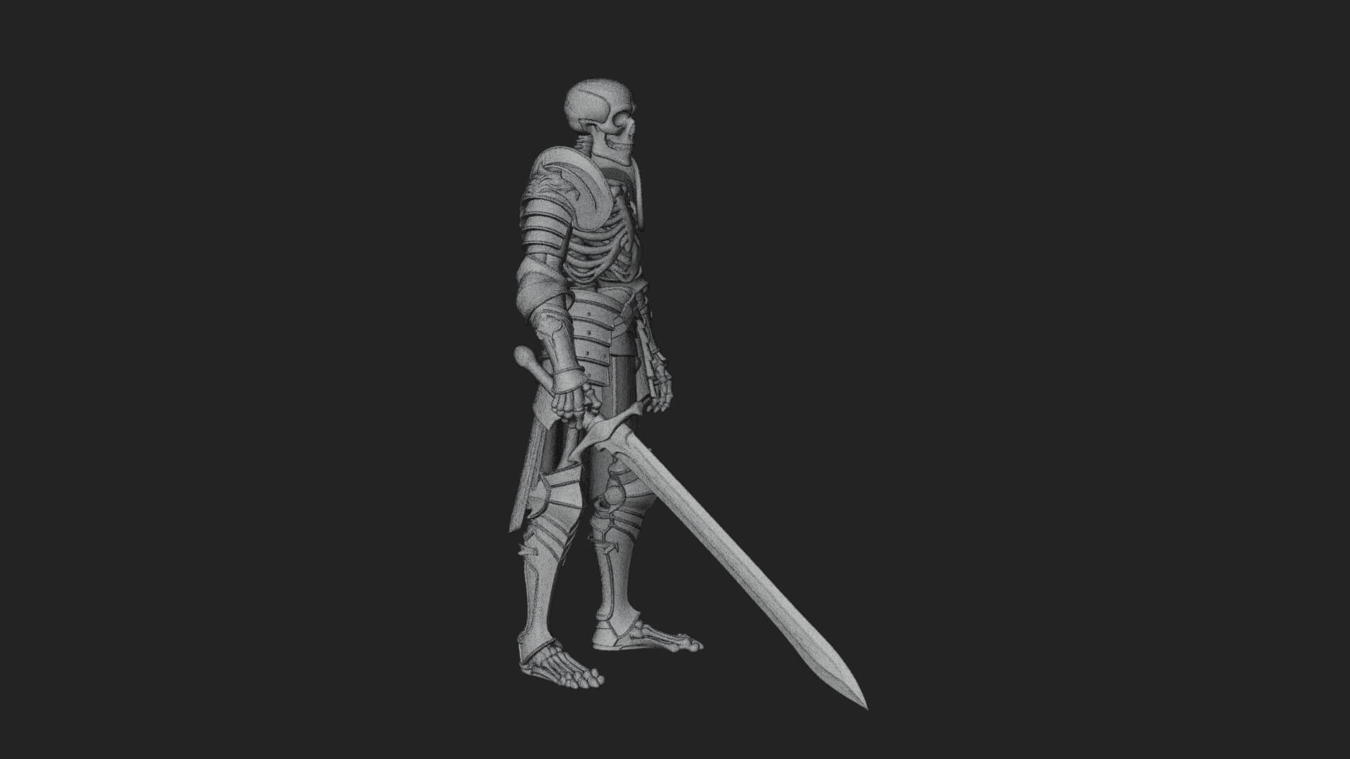 Skeleton Knight Statue Design 7 3D Print Model 3D Model