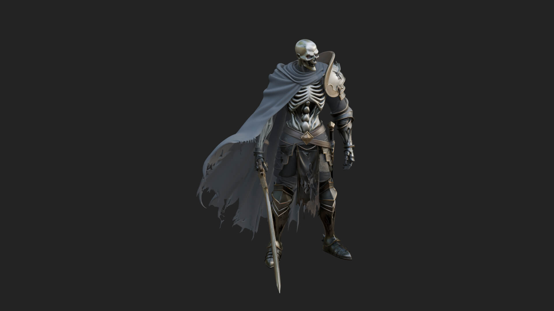 Skeleton Knight Statue Design 8 3D Print Model 3D Model
