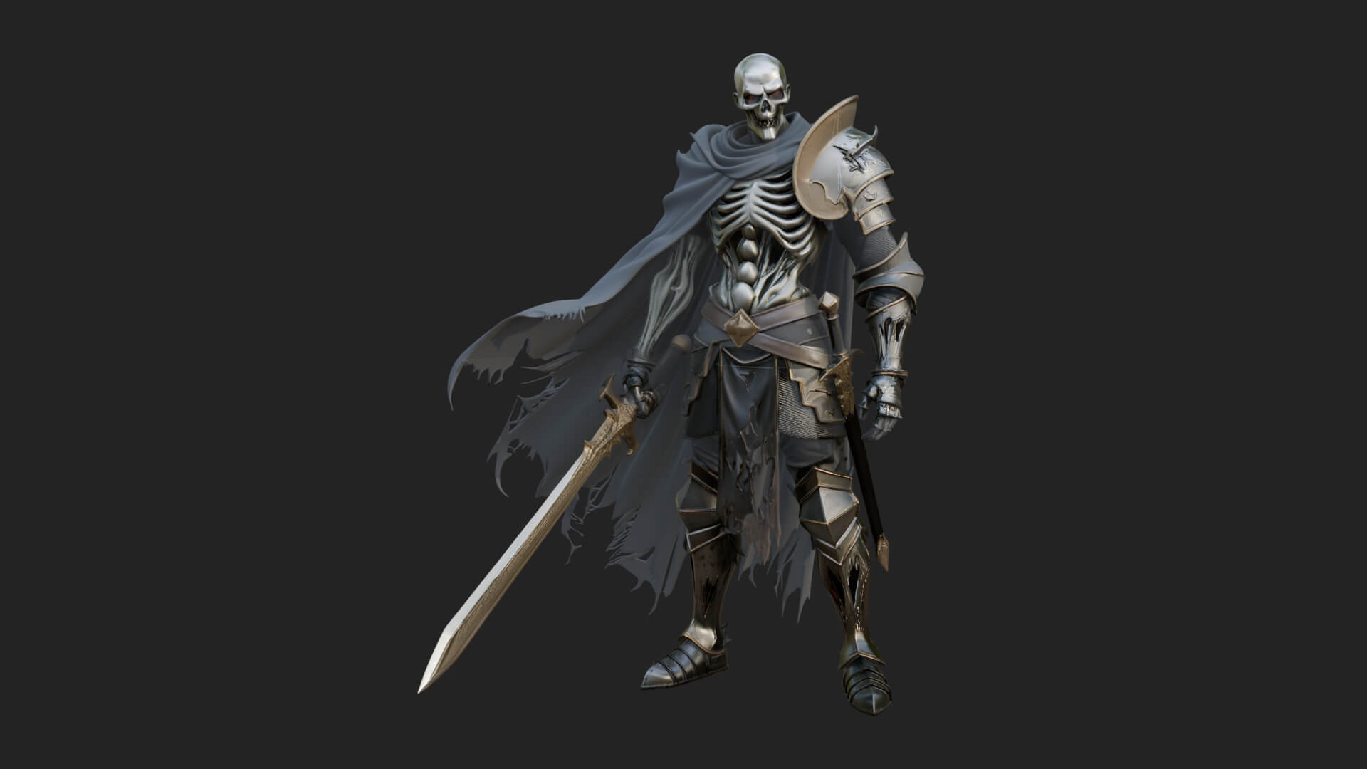 Skeleton Knight Statue Design 8 3D Print Model 3D Model