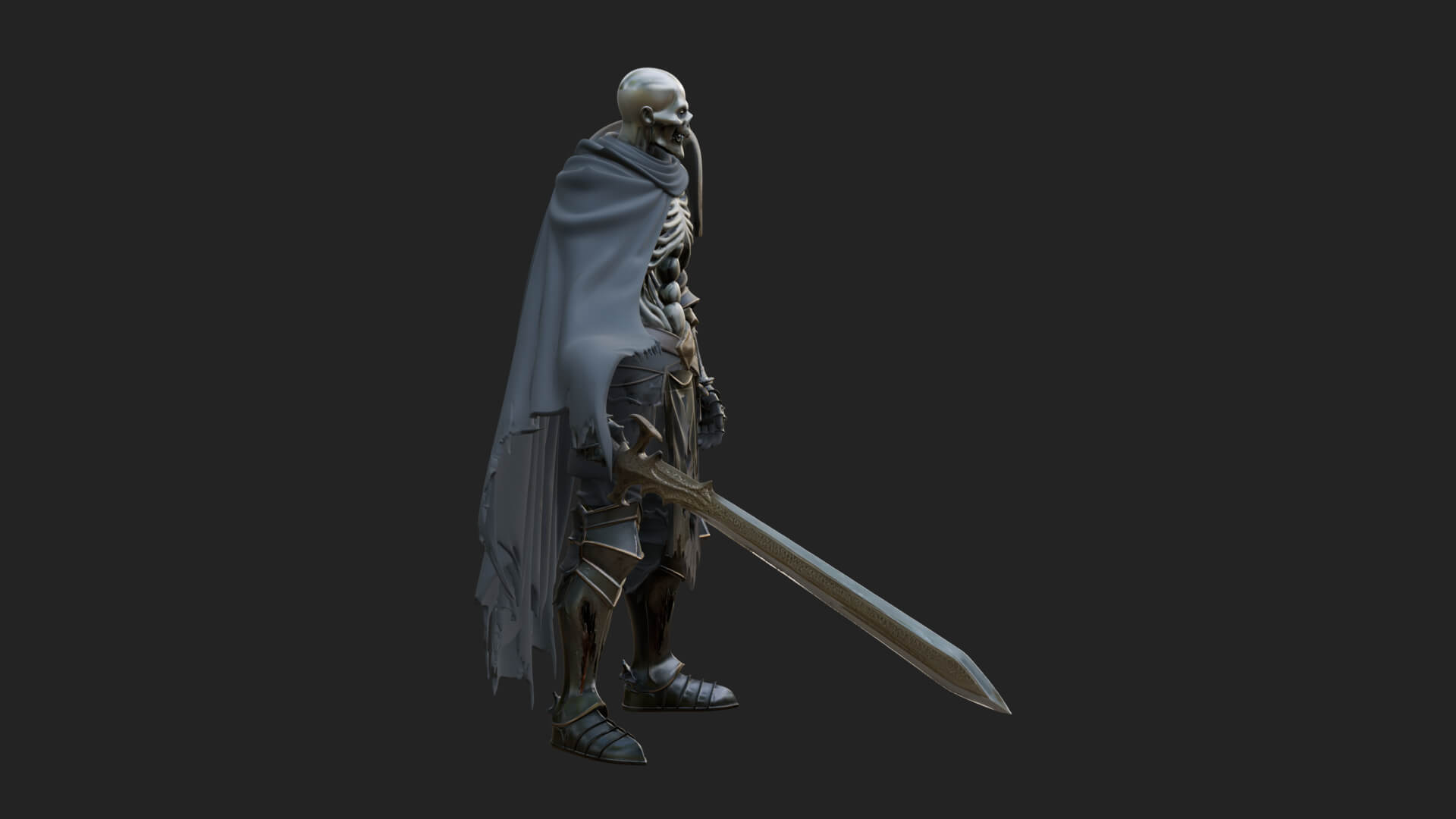 Skeleton Knight Statue Design 8 3D Print Model 3D Model