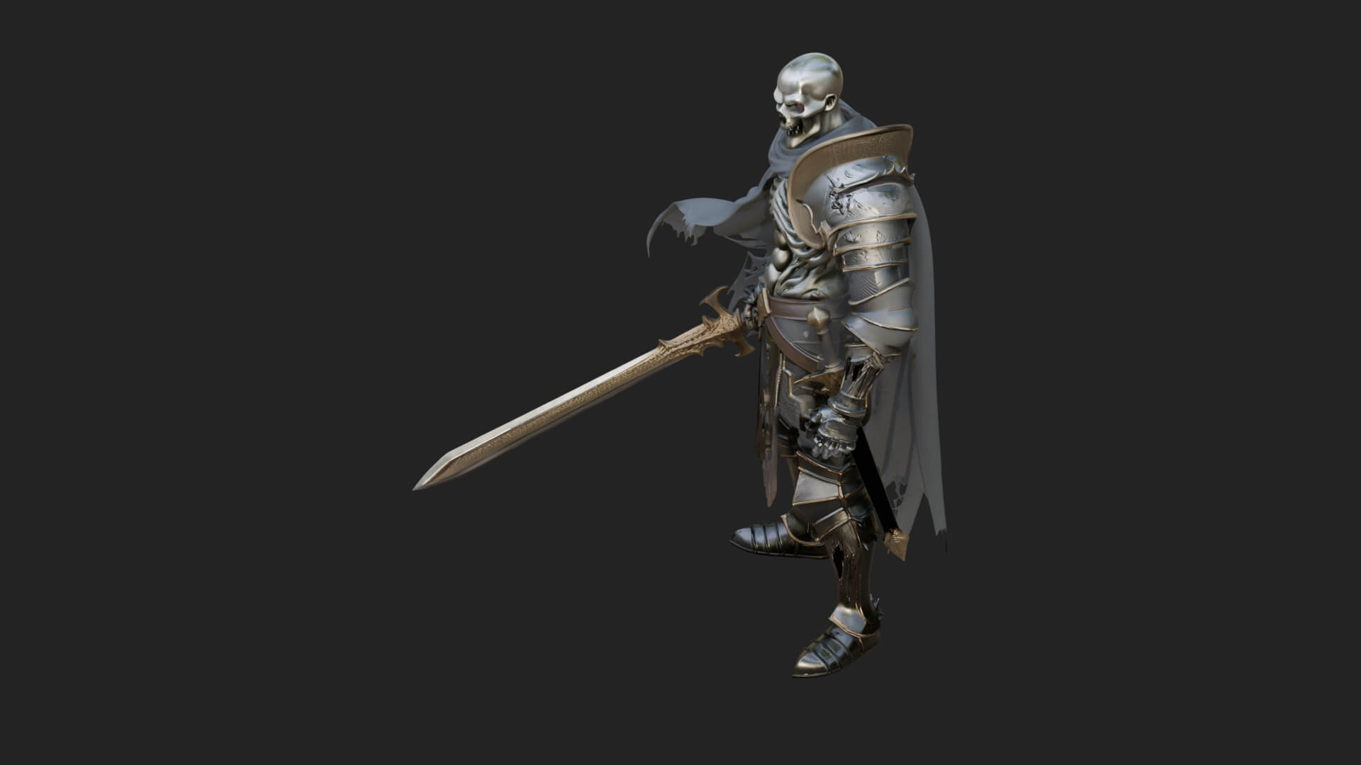 Skeleton Knight Statue Design 8 3D Print Model 3D Model