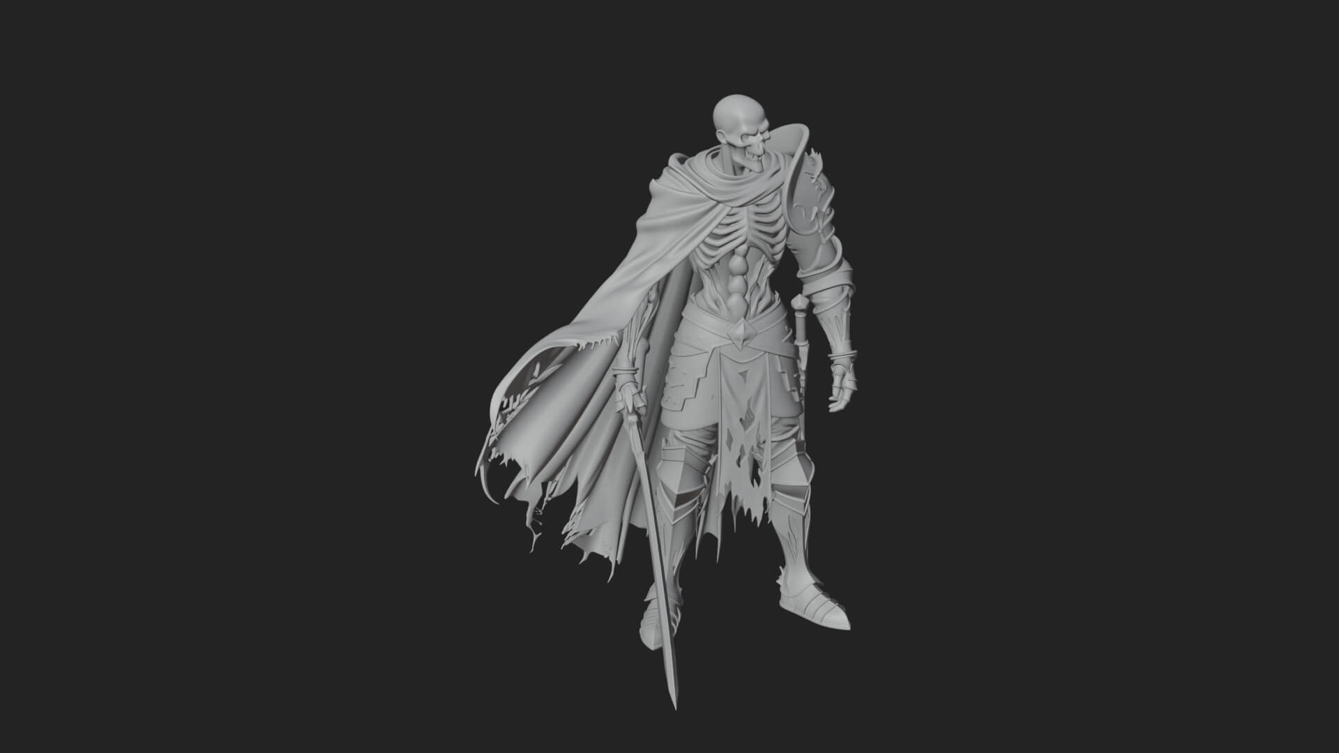 Skeleton Knight Statue Design 8 3D Print Model 3D Model