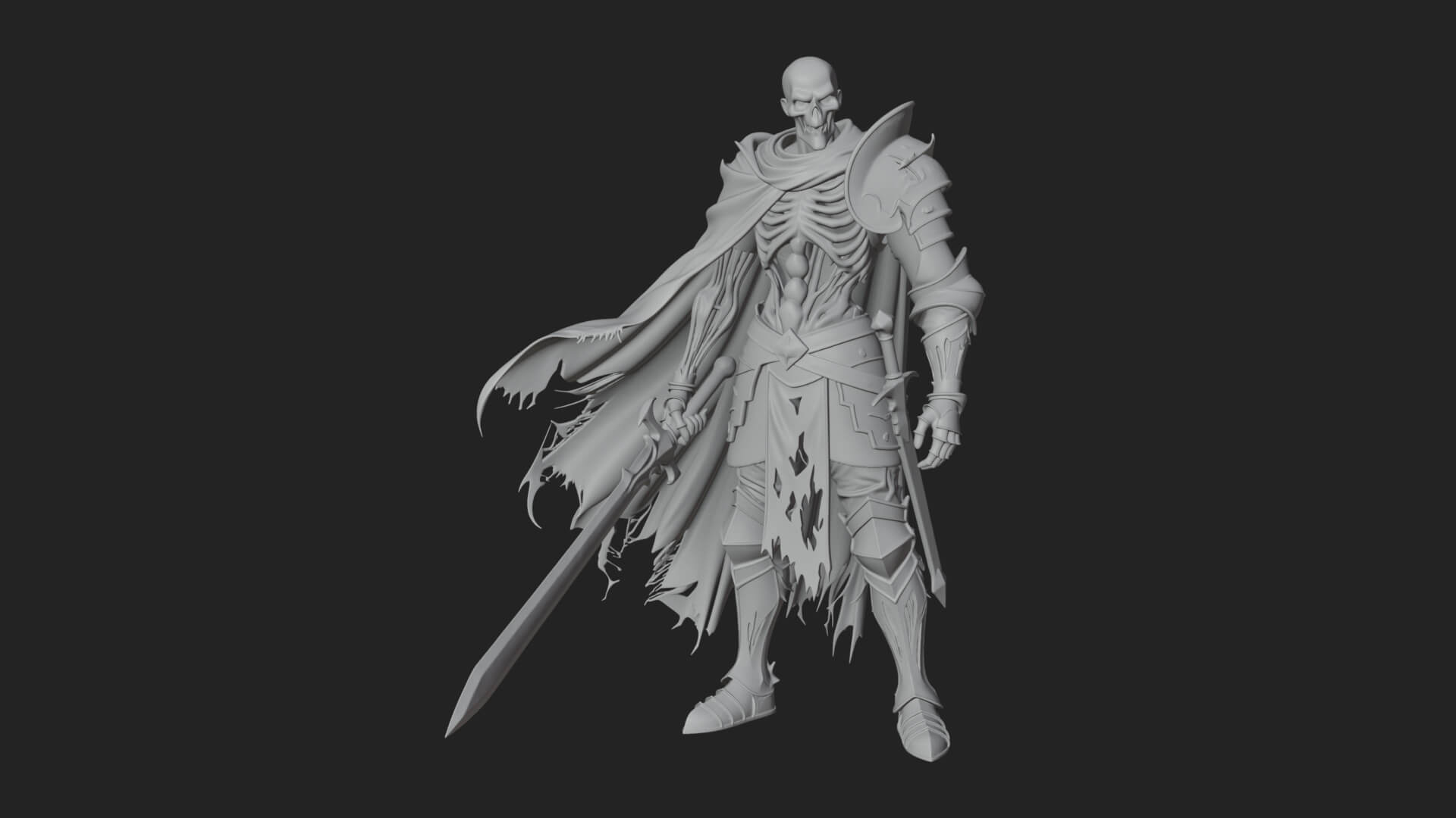 Skeleton Knight Statue Design 8 3D Print Model 3D Model