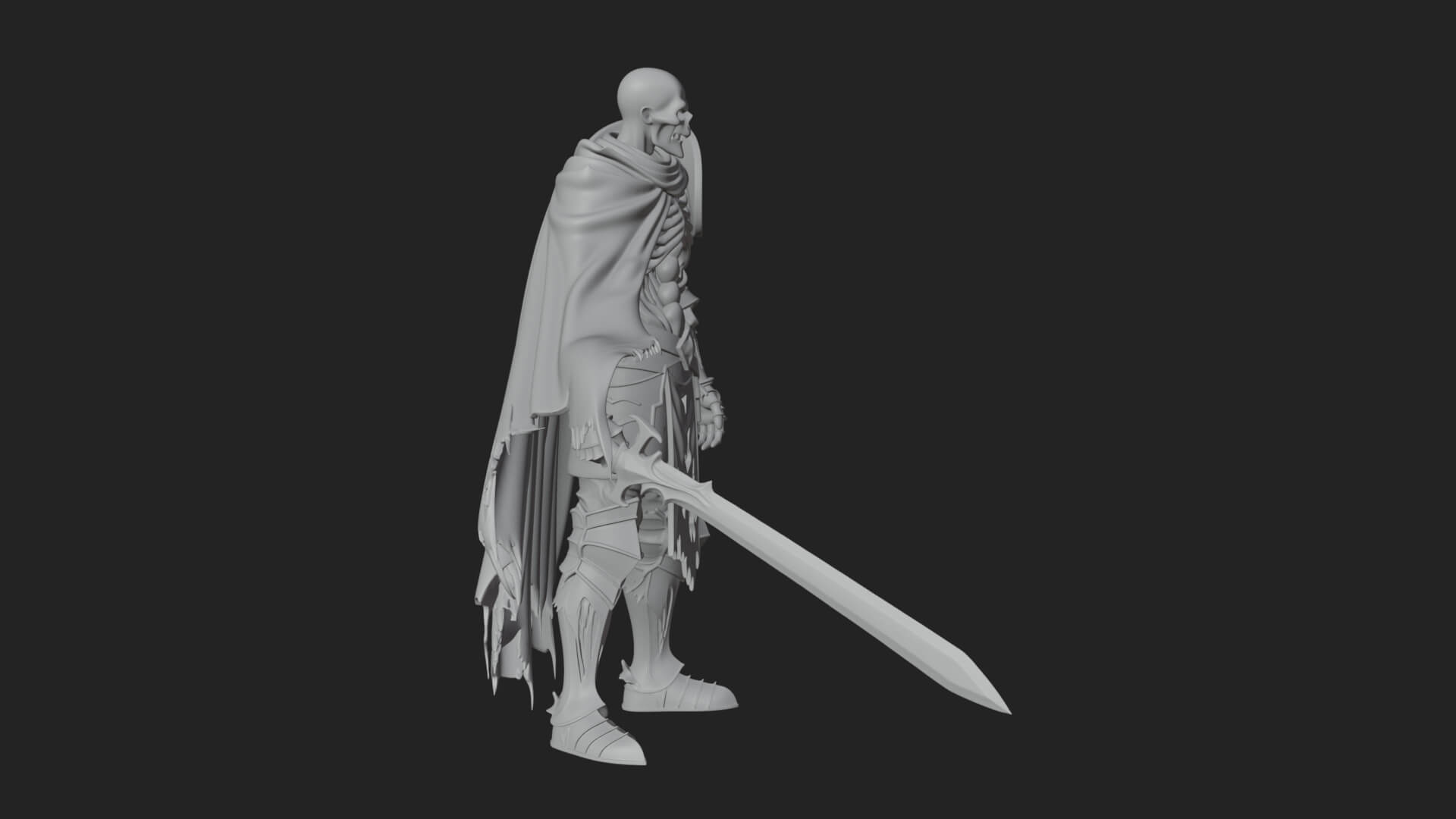 Skeleton Knight Statue Design 8 3D Print Model 3D Model