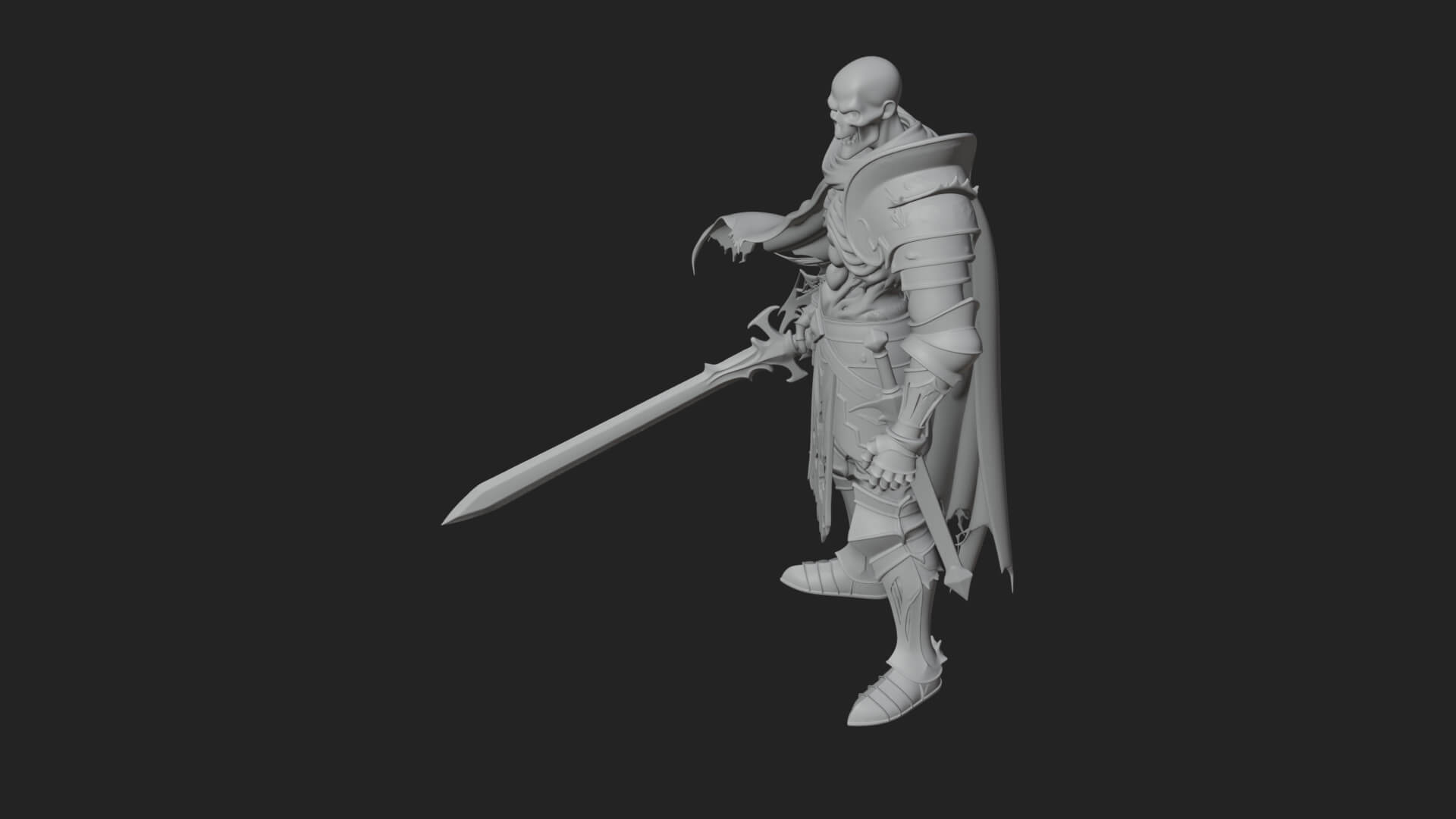 Skeleton Knight Statue Design 8 3D Print Model 3D Model