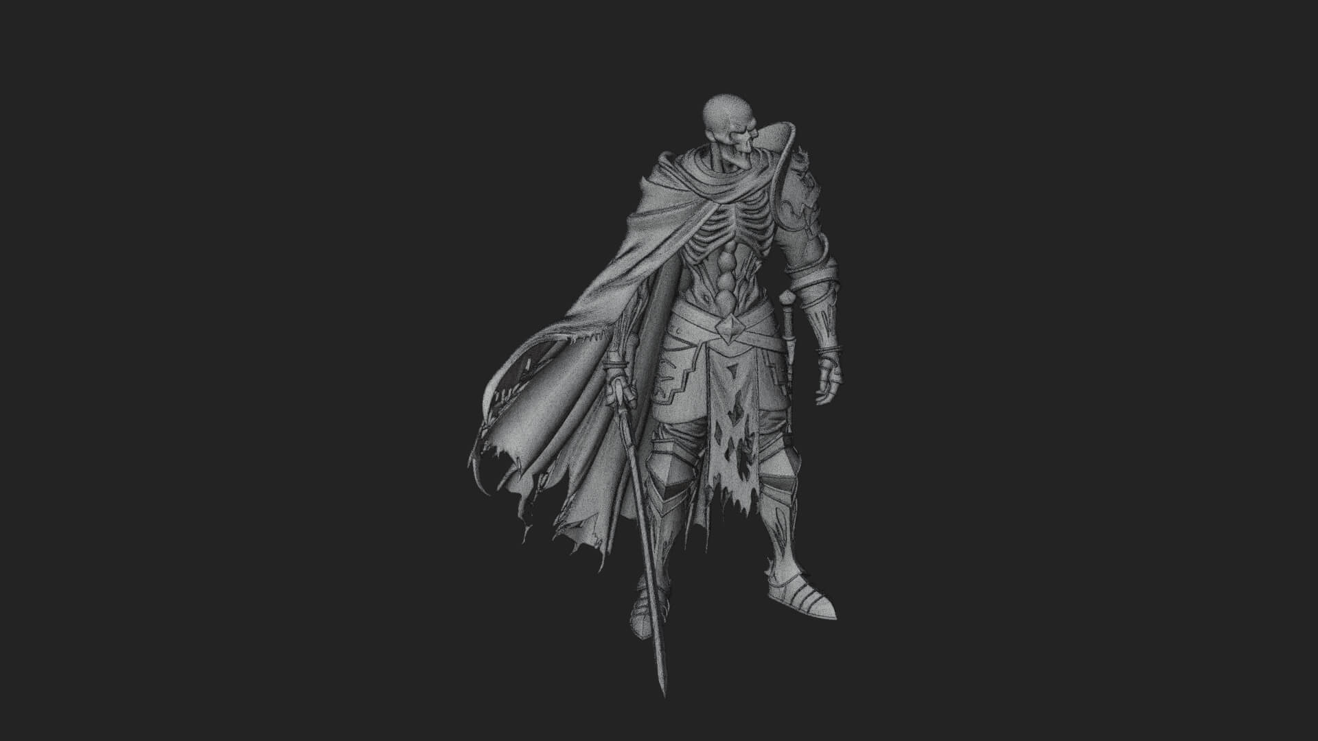 Skeleton Knight Statue Design 8 3D Print Model 3D Model