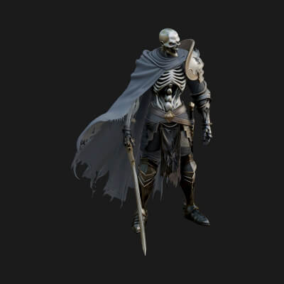 Skeleton Knight Statue Design 8 3D Print Model