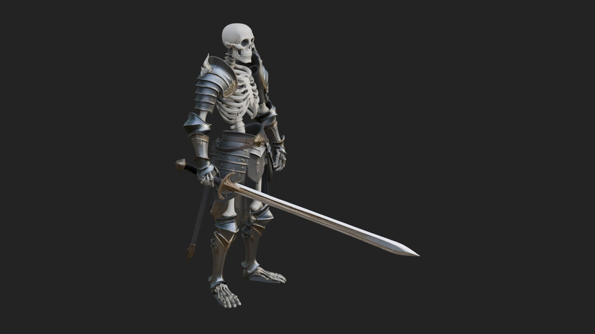 Skeleton Knight Statue Design 9 3D Print Model 3D Model