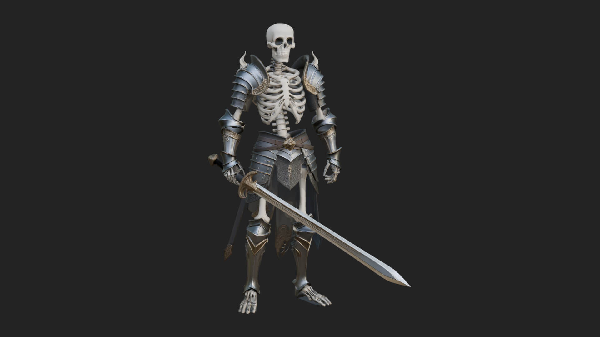 Skeleton Knight Statue Design 9 3D Print Model 3D Model