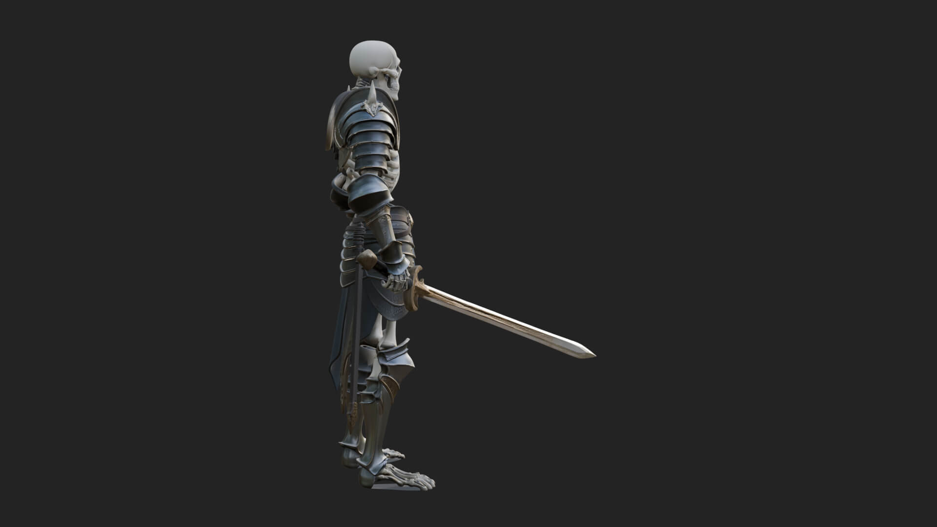 Skeleton Knight Statue Design 9 3D Print Model 3D Model