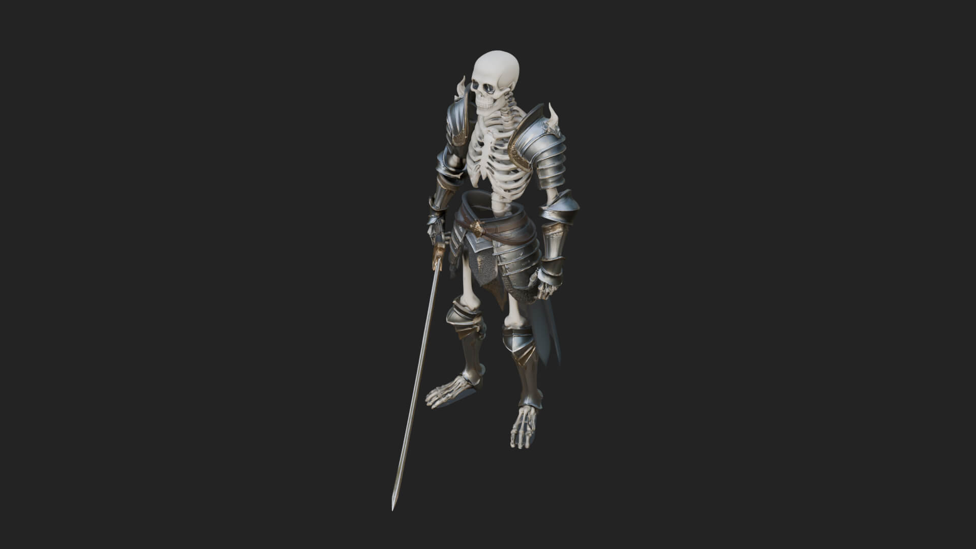 Skeleton Knight Statue Design 9 3D Print Model 3D Model