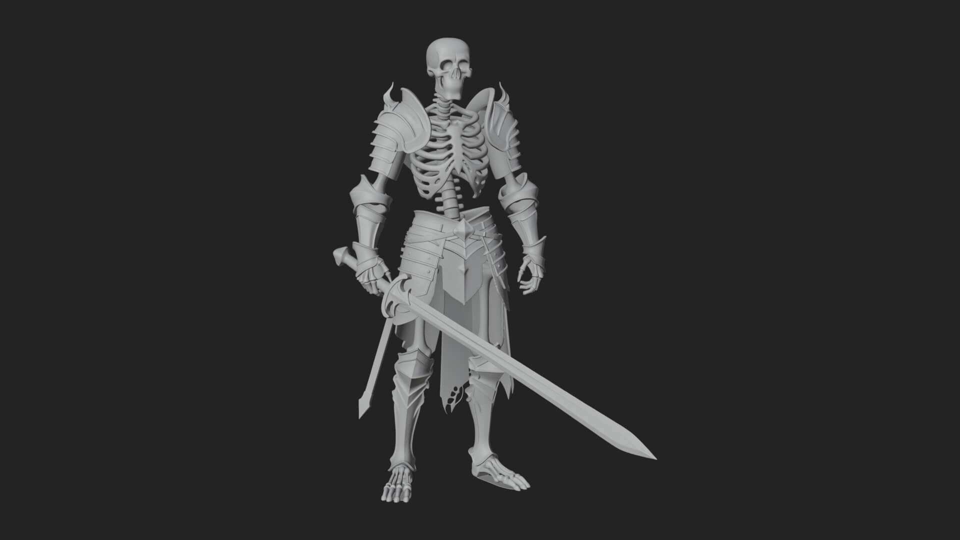 Skeleton Knight Statue Design 9 3D Print Model 3D Model