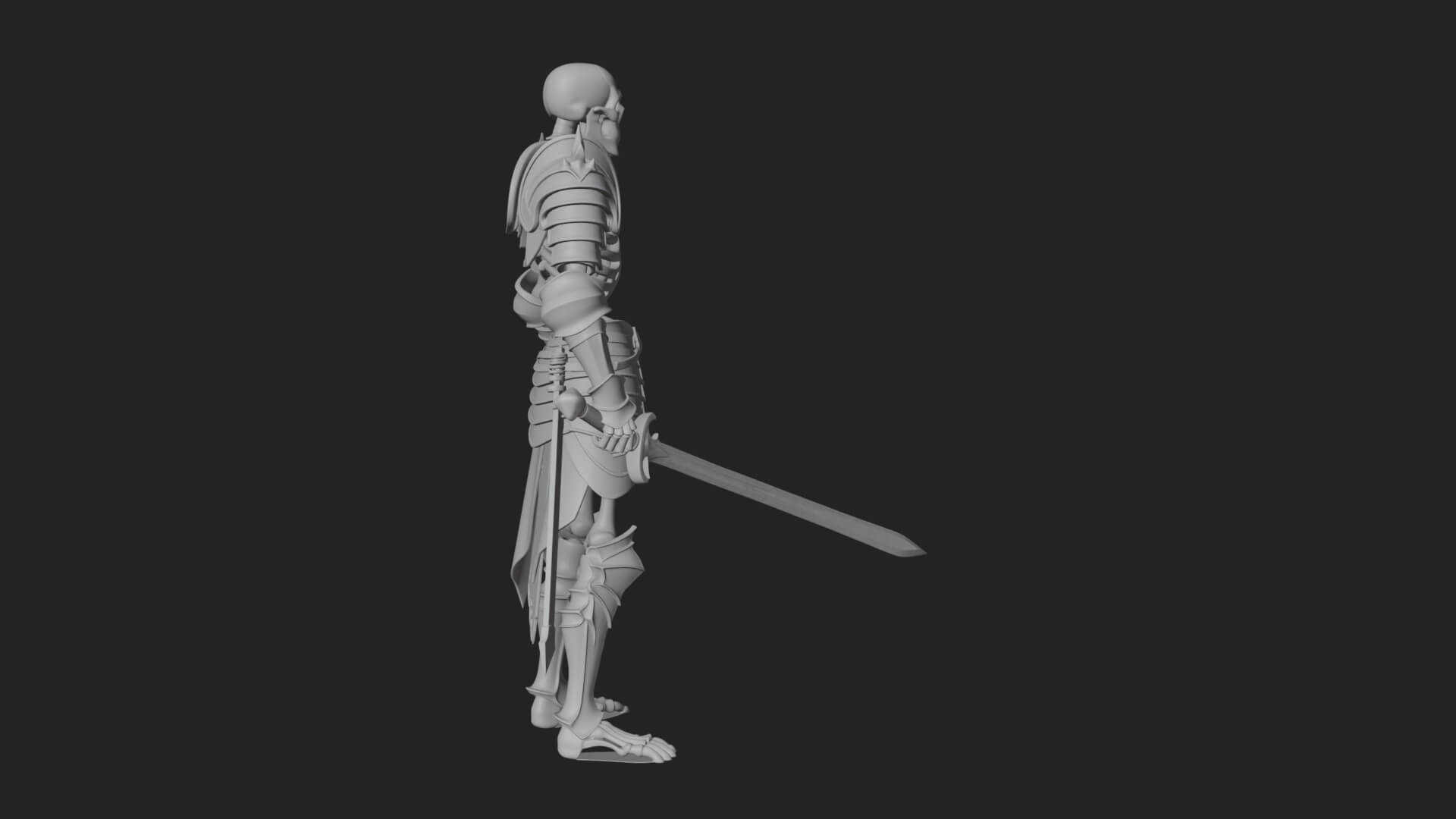 Skeleton Knight Statue Design 9 3D Print Model 3D Model