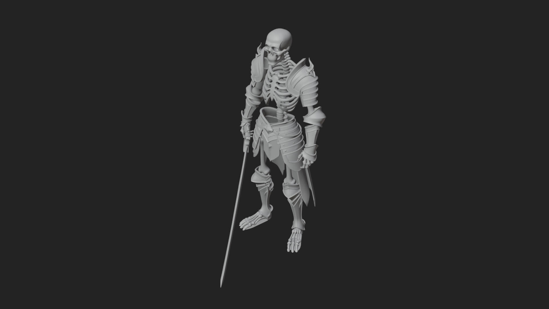 Skeleton Knight Statue Design 9 3D Print Model 3D Model