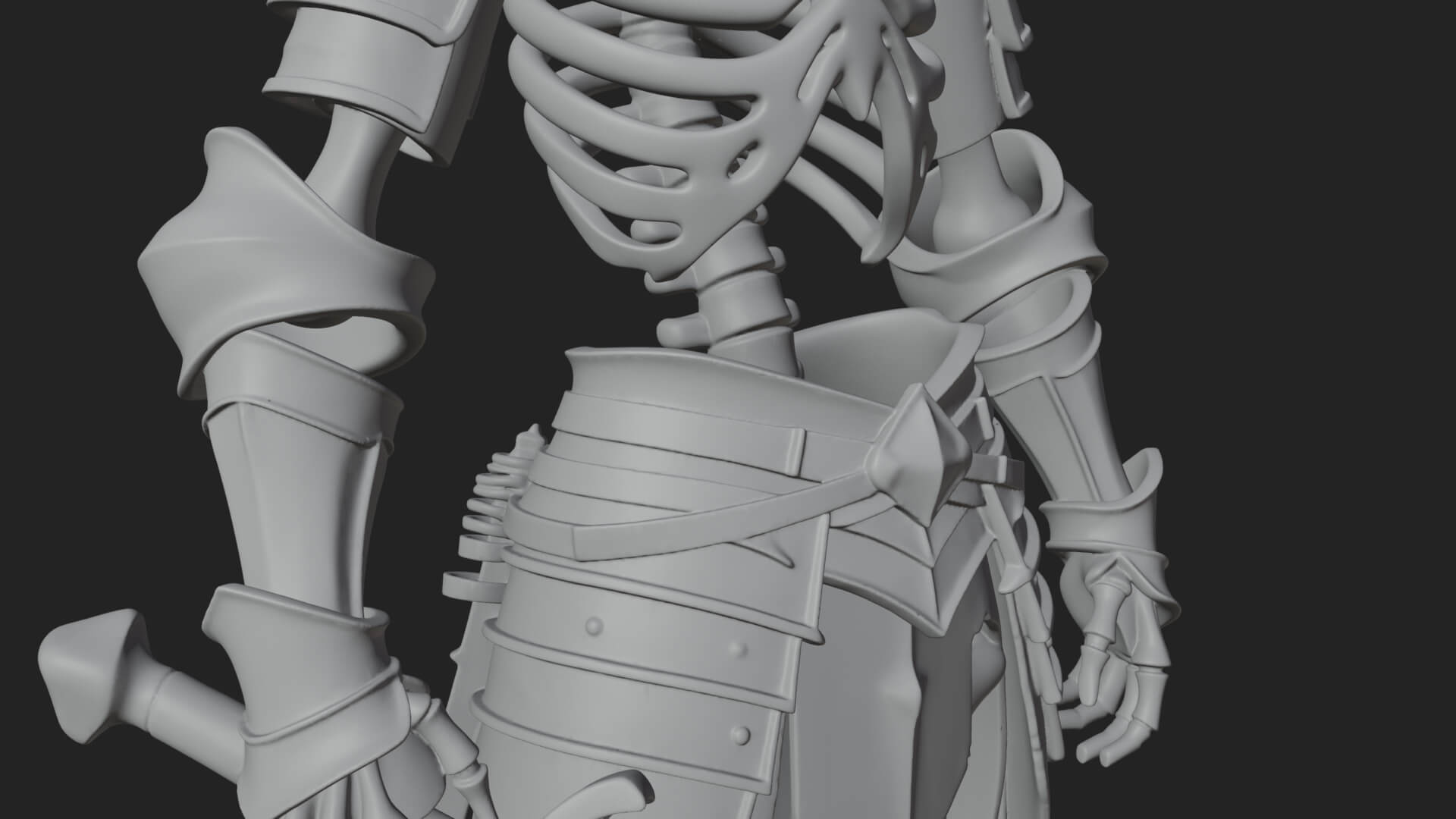 Skeleton Knight Statue Design 9 3D Print Model 3D Model