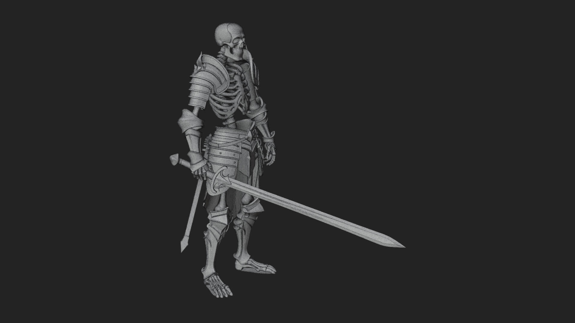 Skeleton Knight Statue Design 9 3D Print Model 3D Model