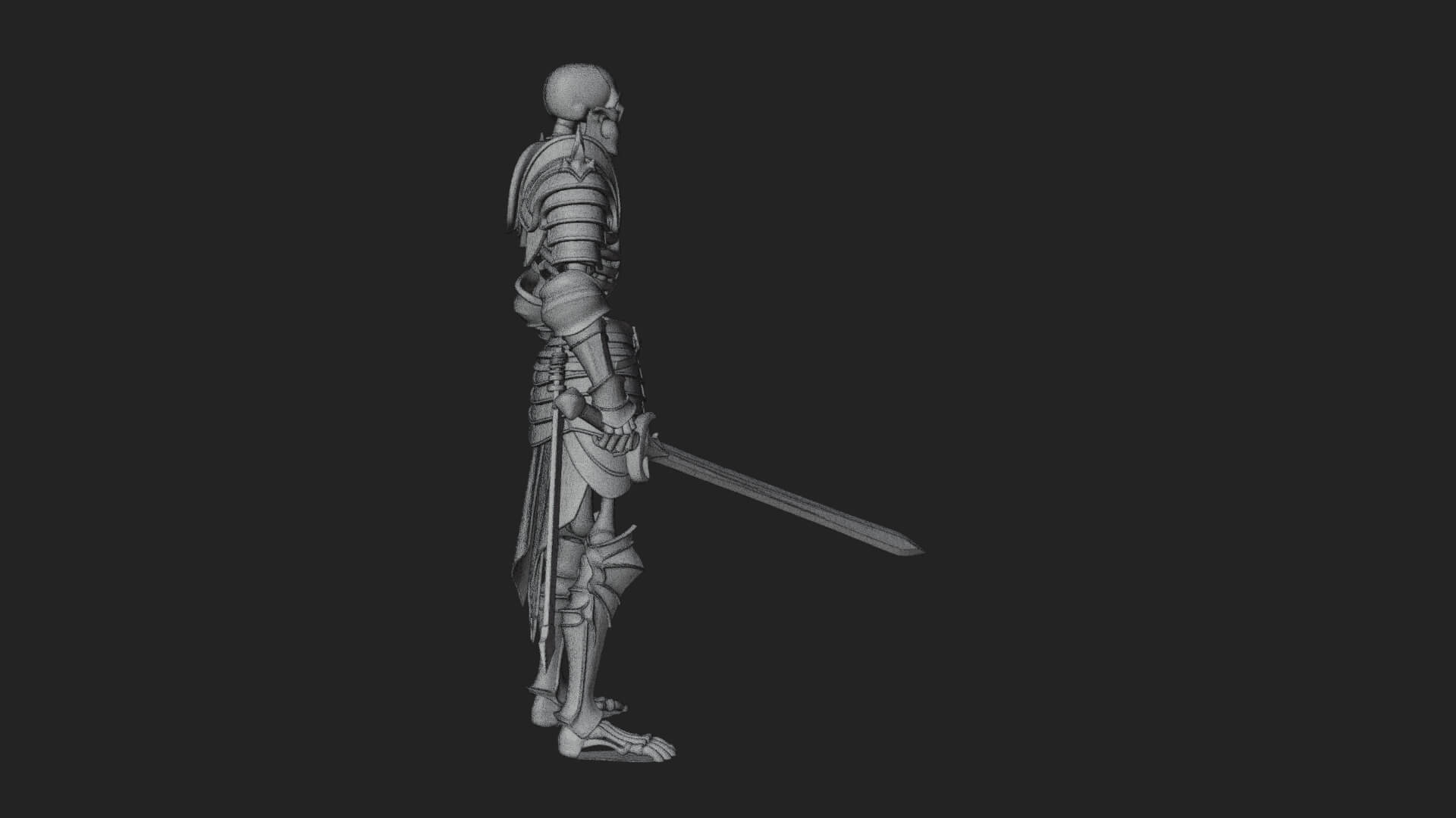 Skeleton Knight Statue Design 9 3D Print Model 3D Model